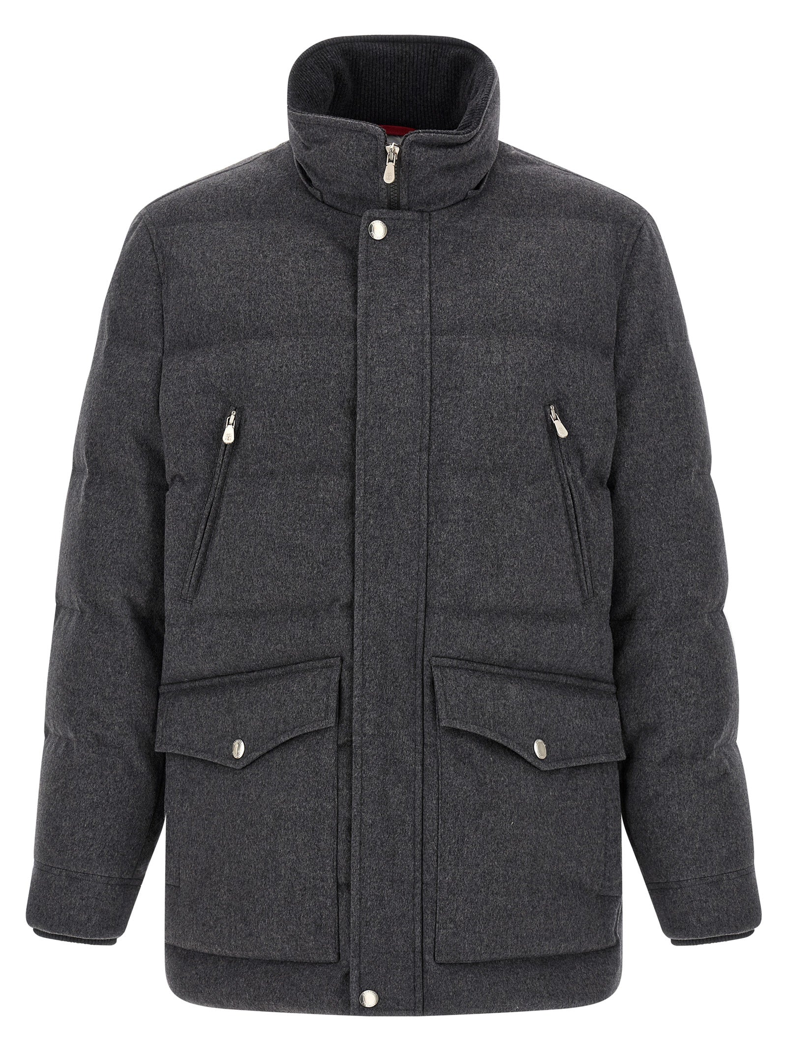 Brunello Cucinelli Gray Wool Parka