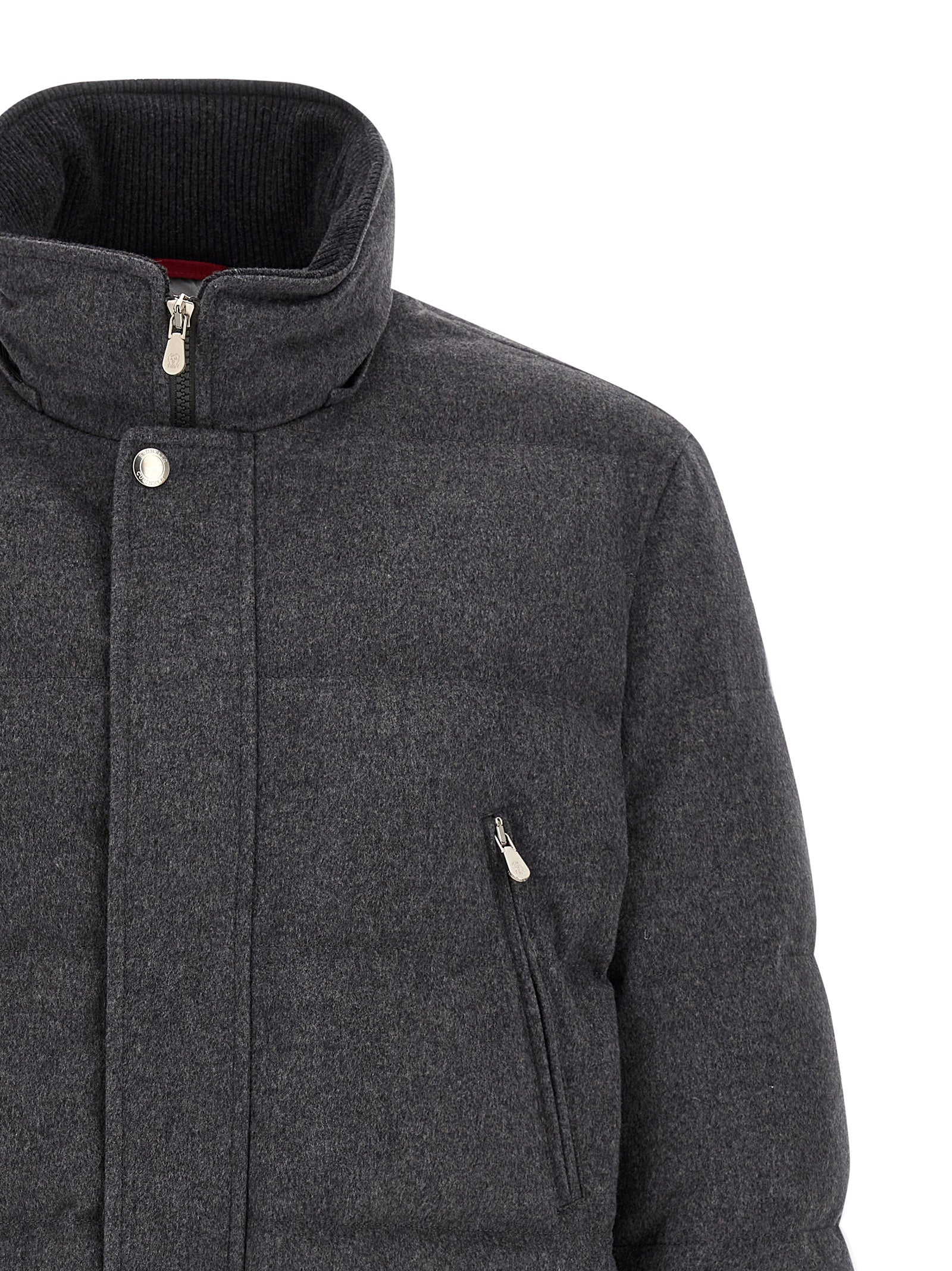 Brunello Cucinelli Gray Wool Parka