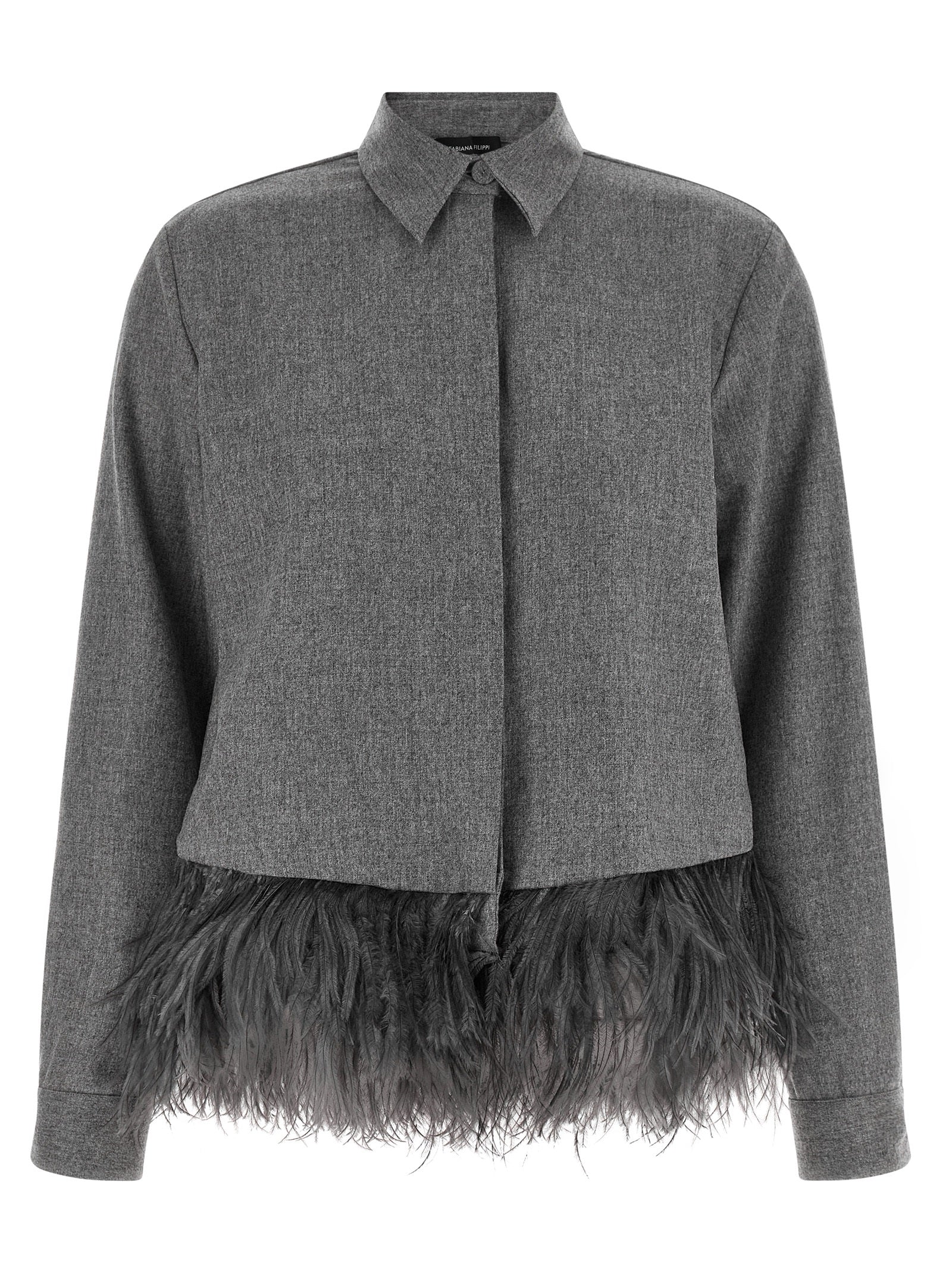 Fabiana Filippi Gray Virgin Wool Blouse