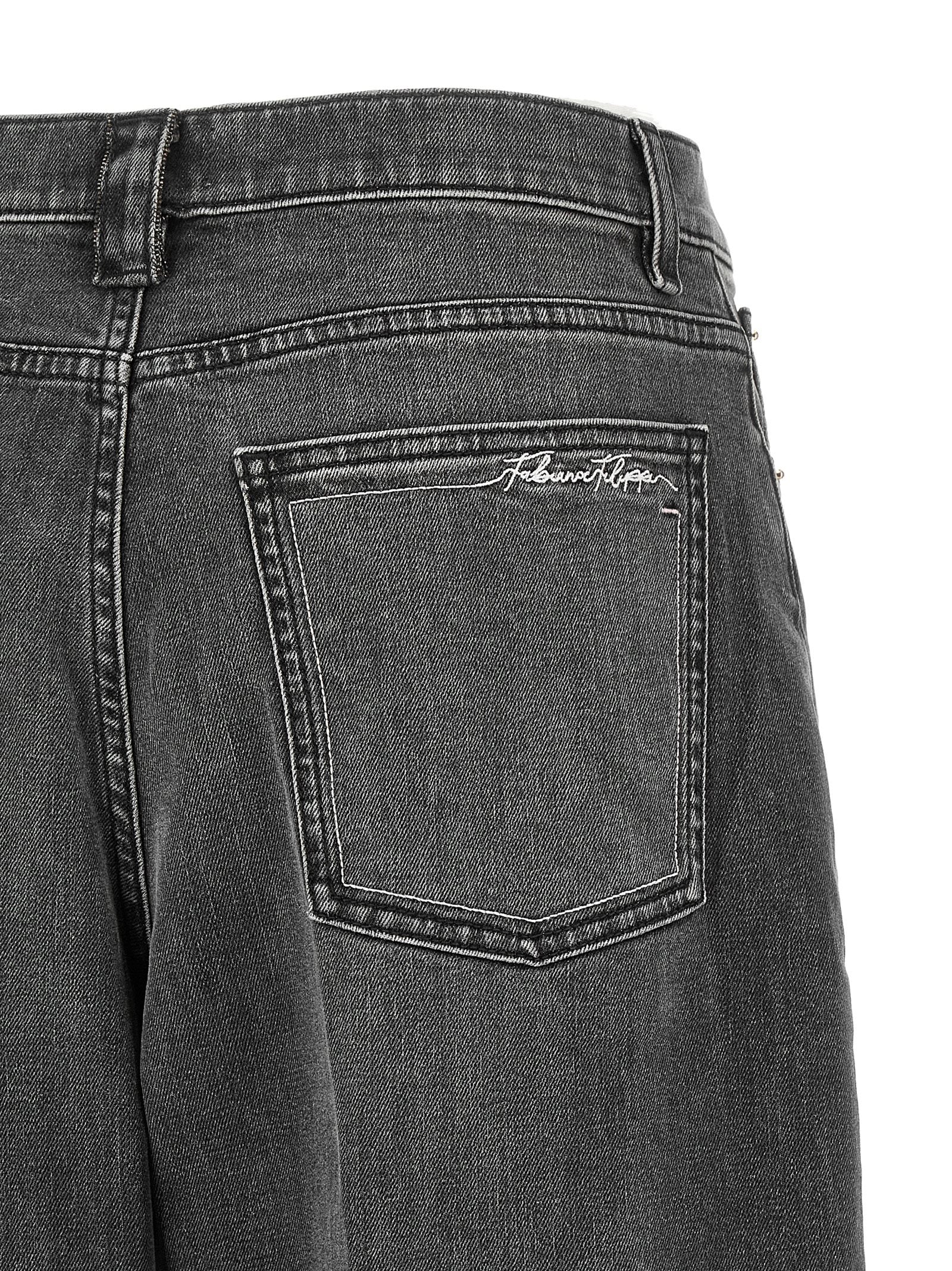 Fabiana Filippi Gray Cotton Relaxed Fit Jeans