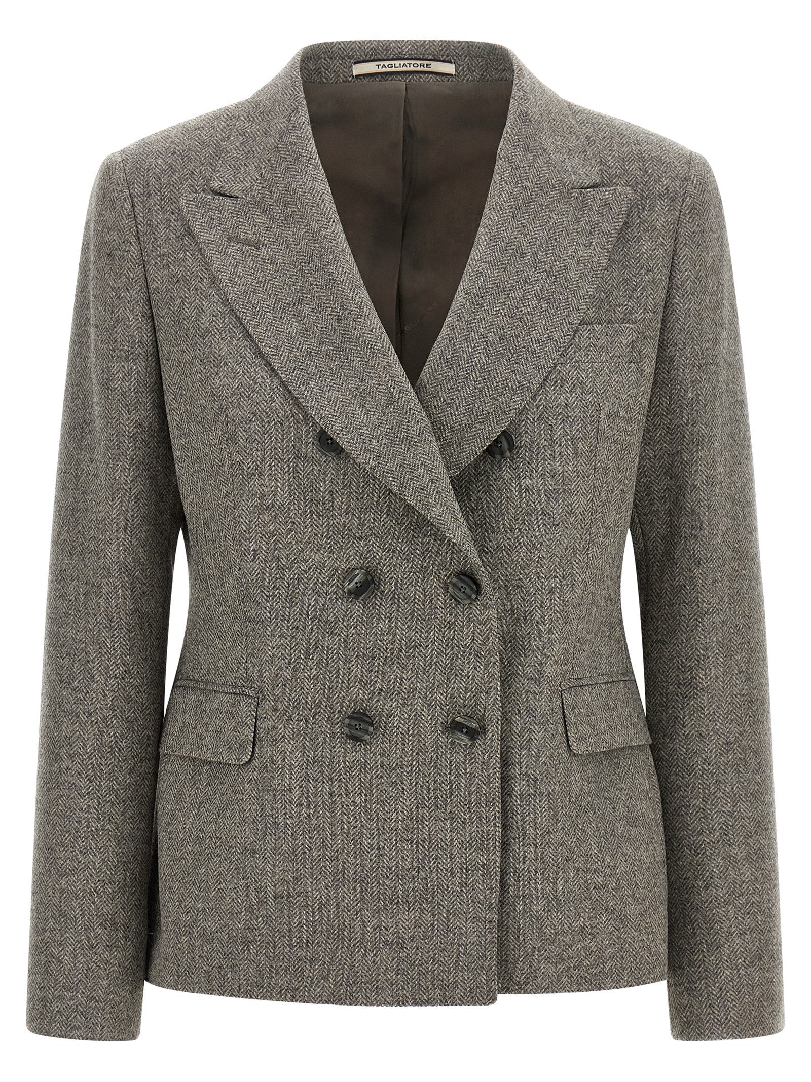 Tagliatore Gray Virgin Wool Blazer