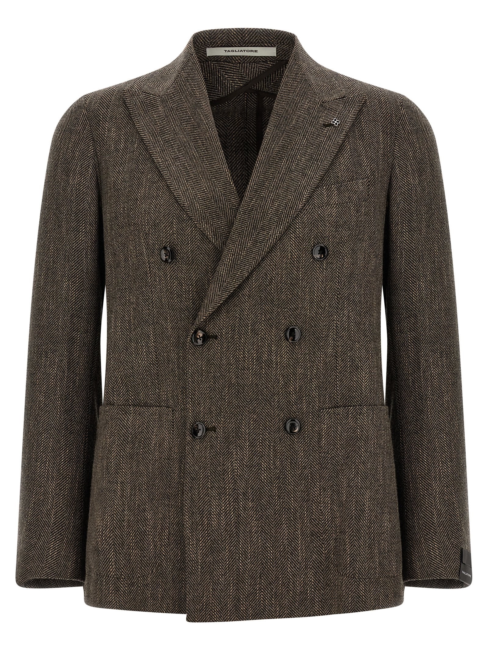Tagliatore Brown Virgin Wool Blazer