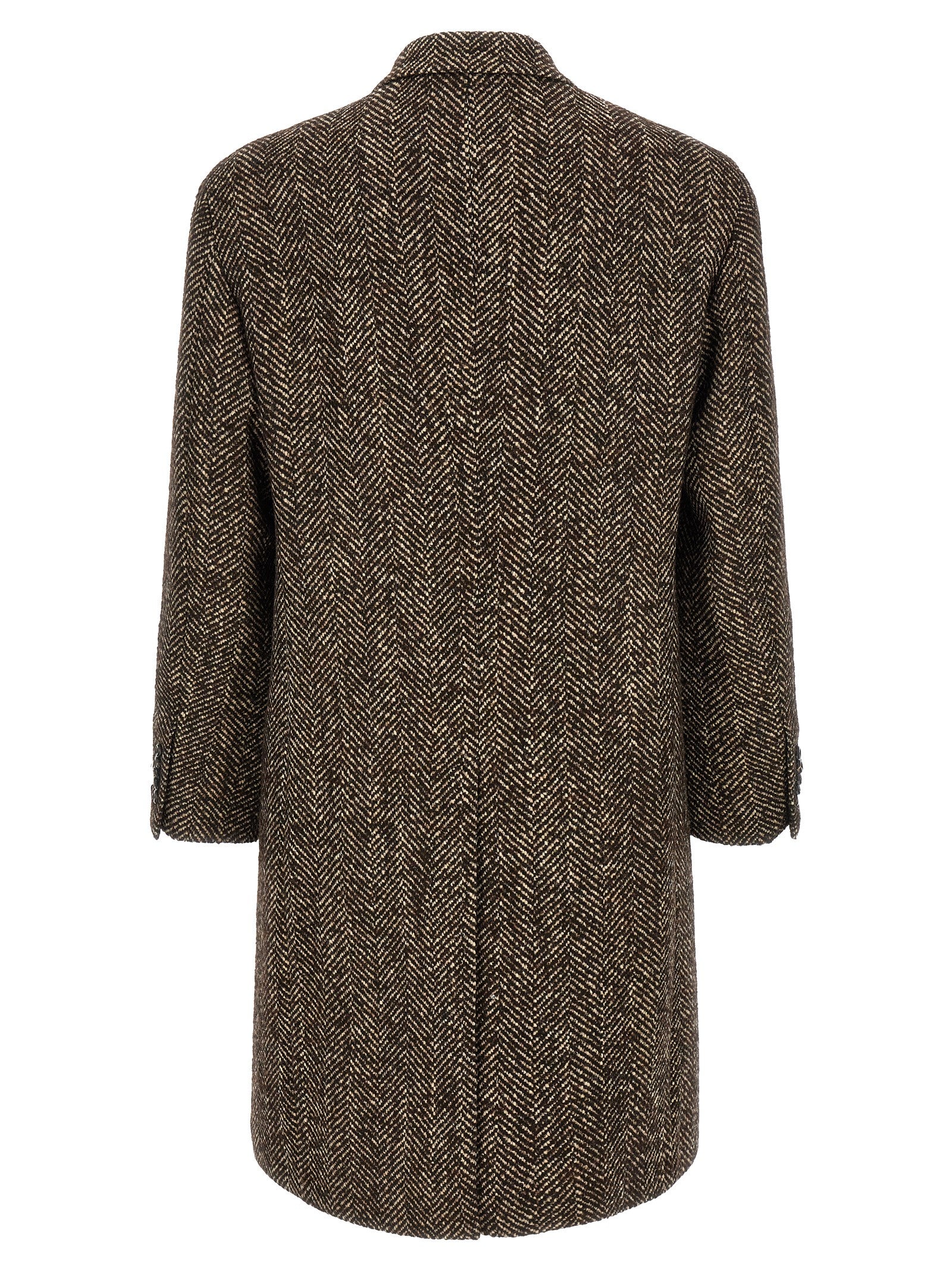 Tagliatore Brown Wool Coat
