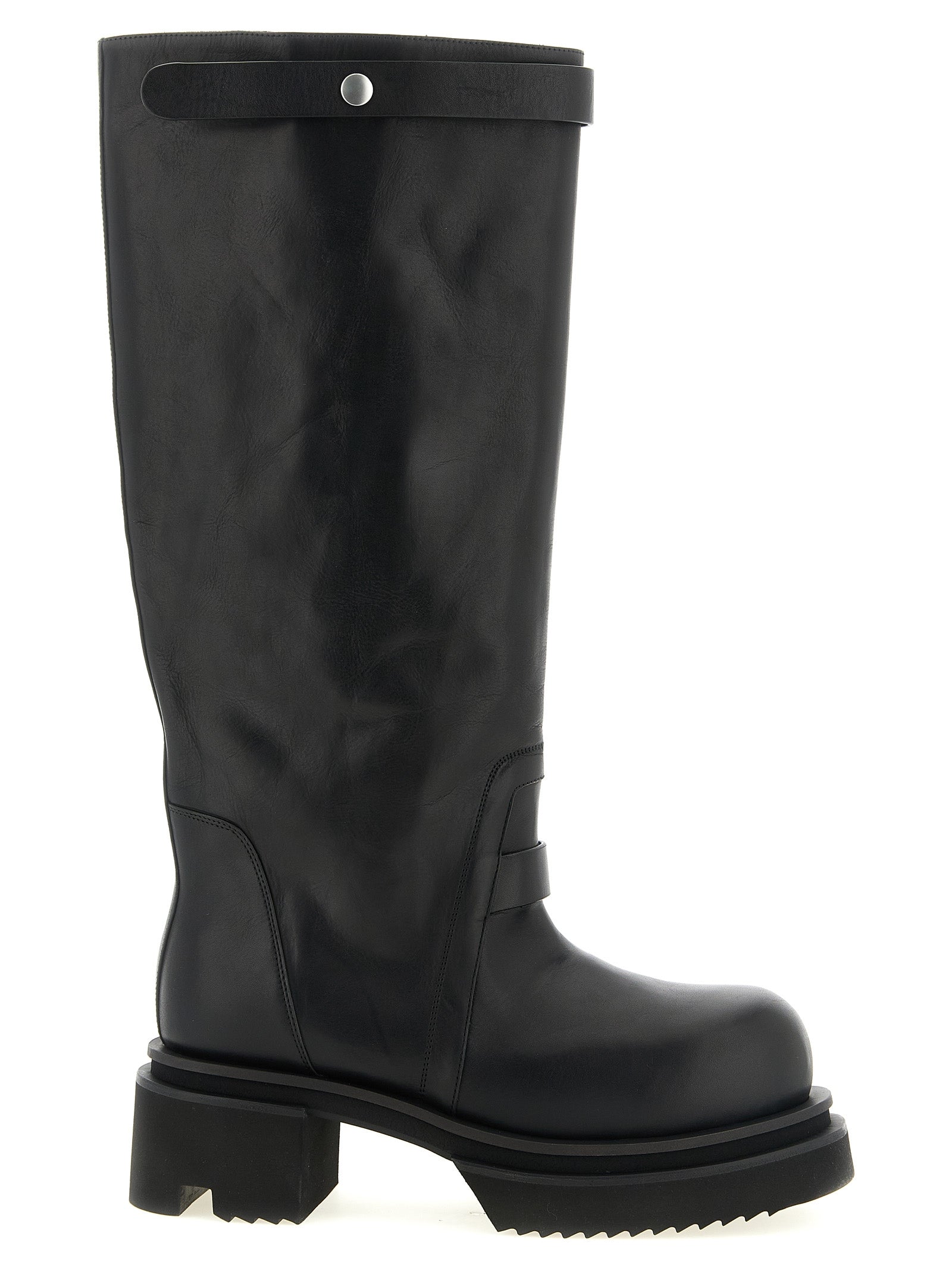Rick Owens Black Calfskin Over The Knee