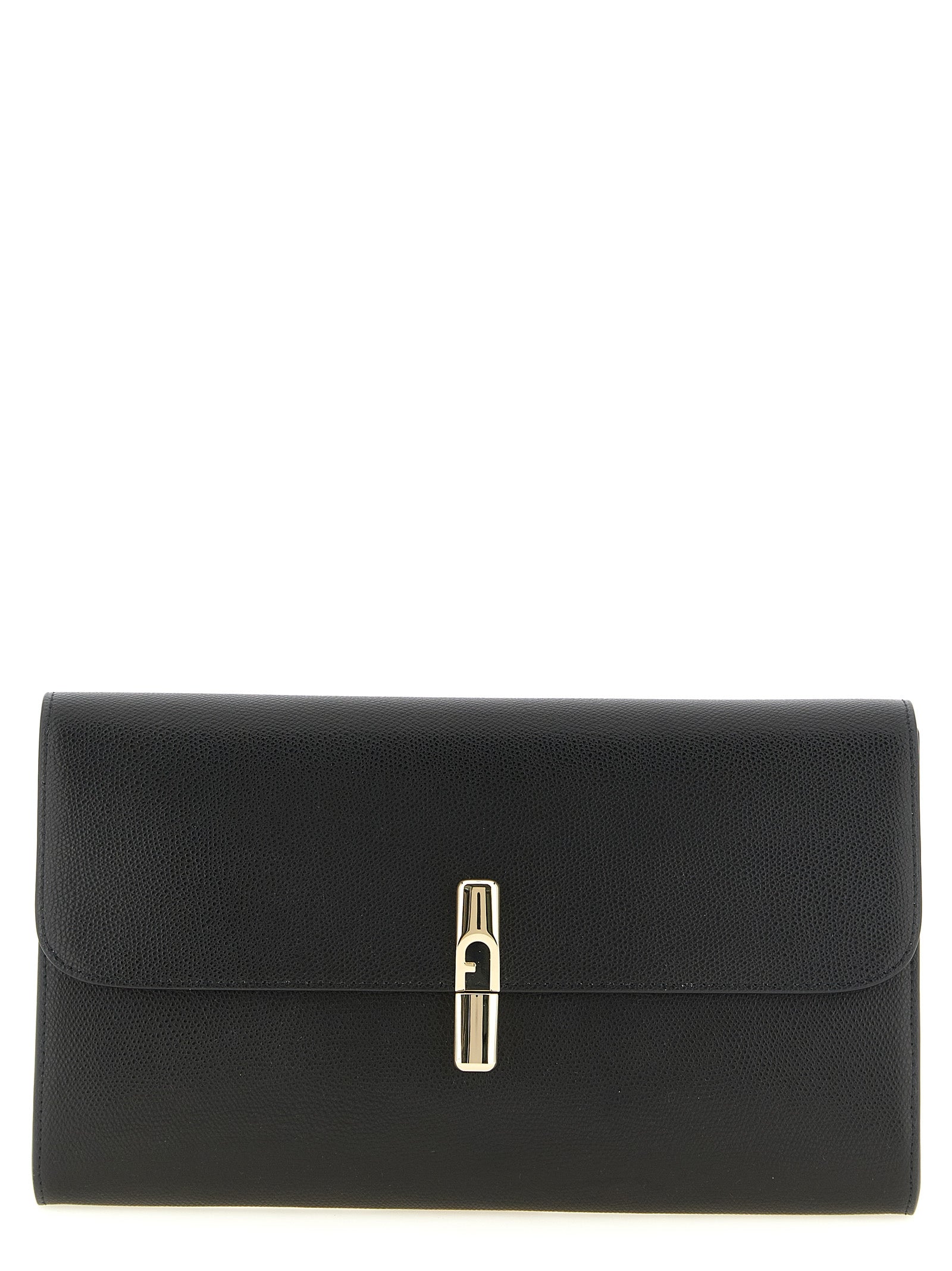 Furla Black Calfskin Clutch Bag