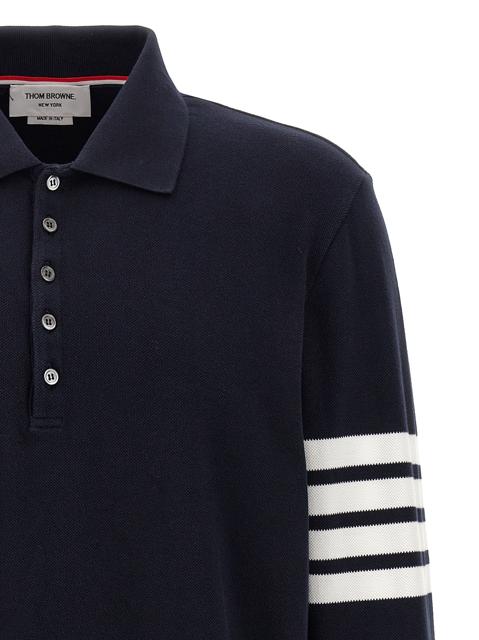 Thom Browne Blue Cotton Polo Shirt