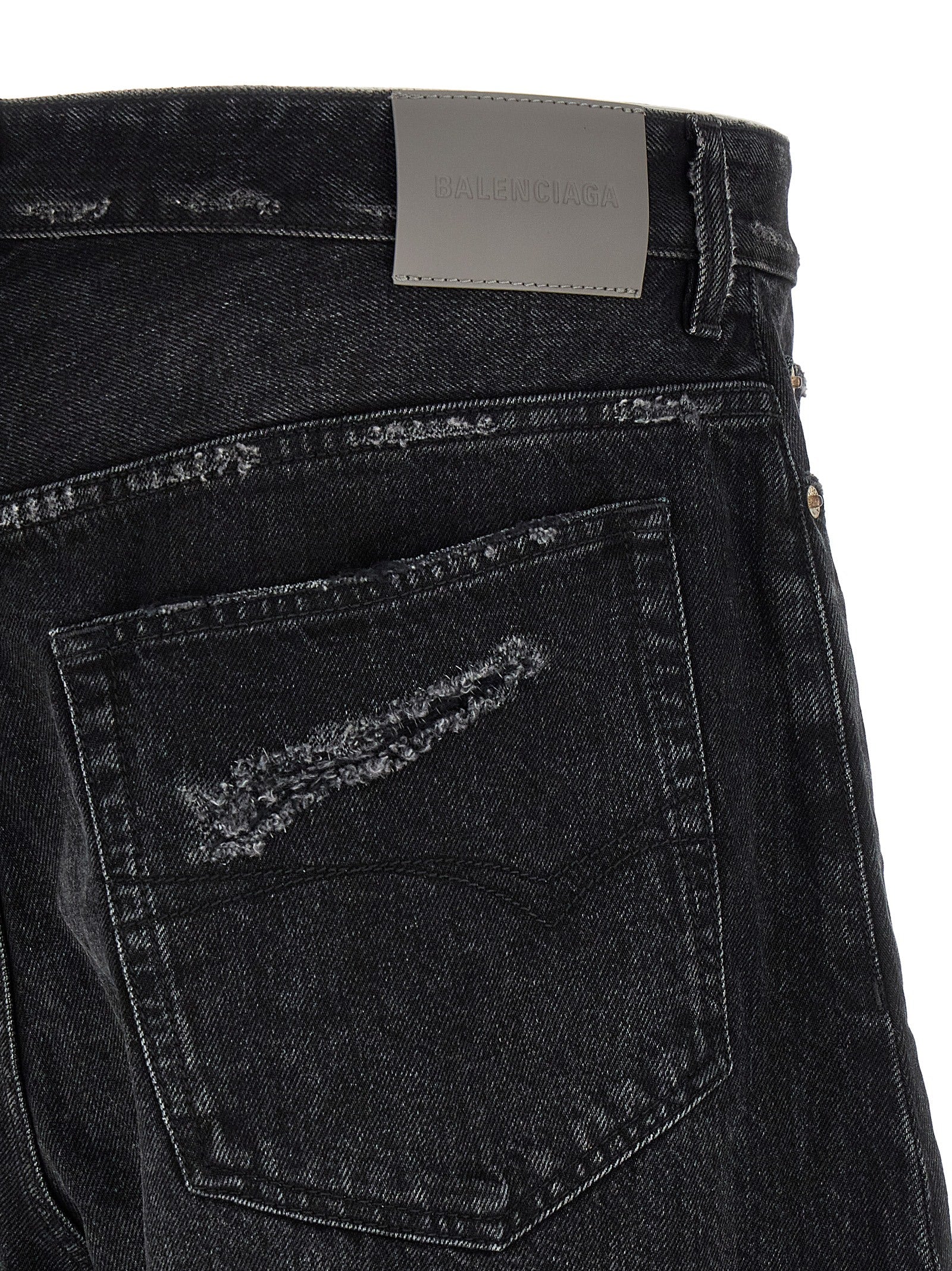 Balenciaga Black Cotton Cropped Jeans