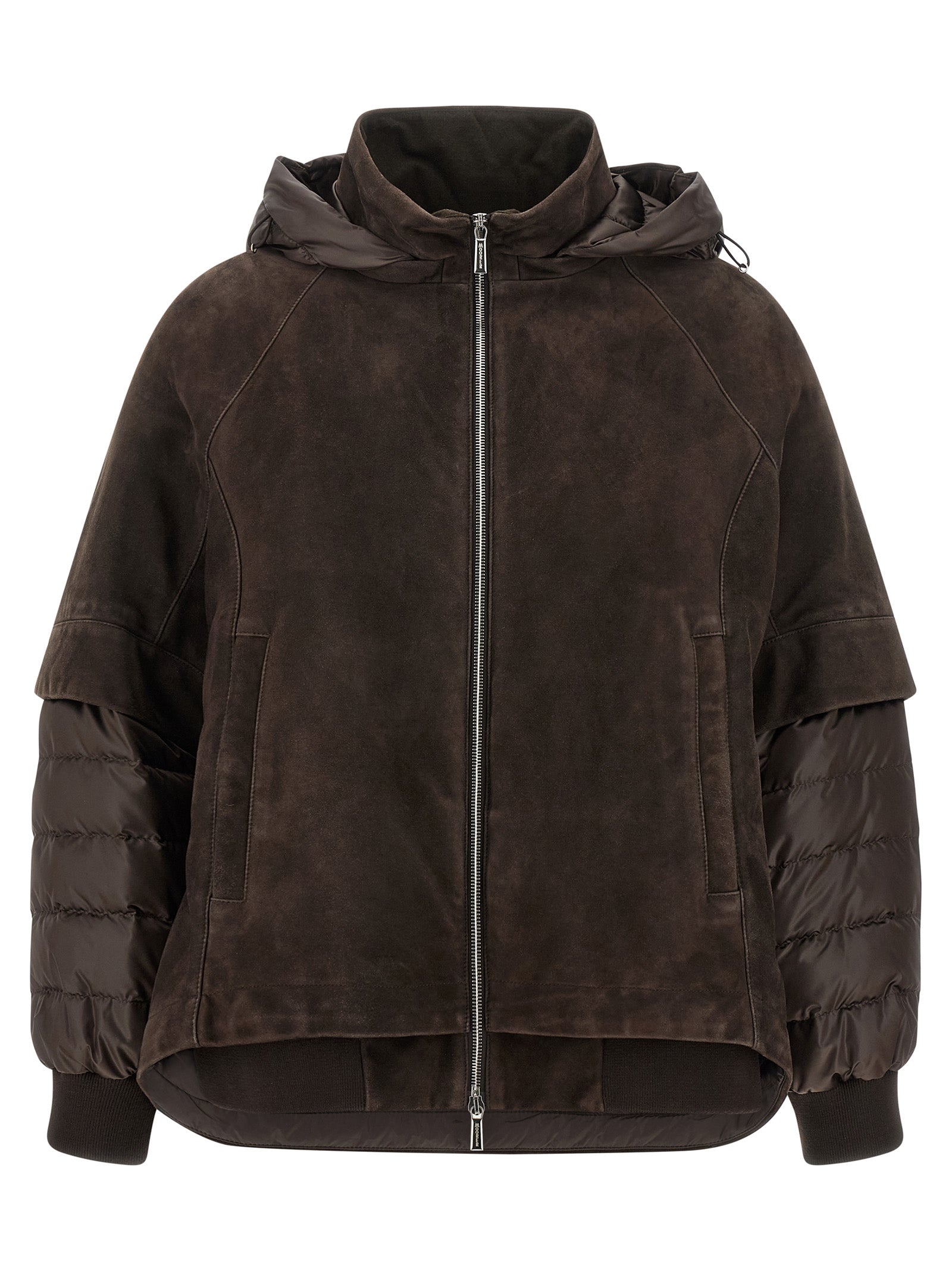 MooRER Brown Wool Leather Jacket