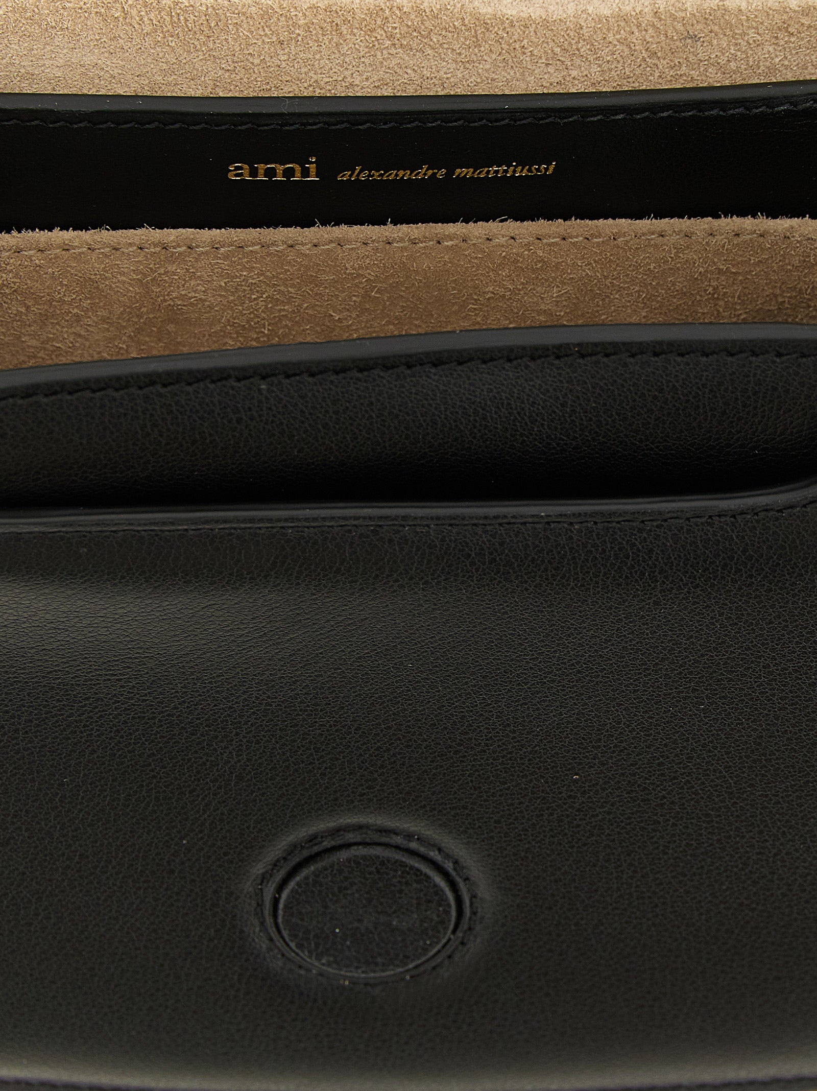Ami Paris Black Cowhide Crossbody Bag