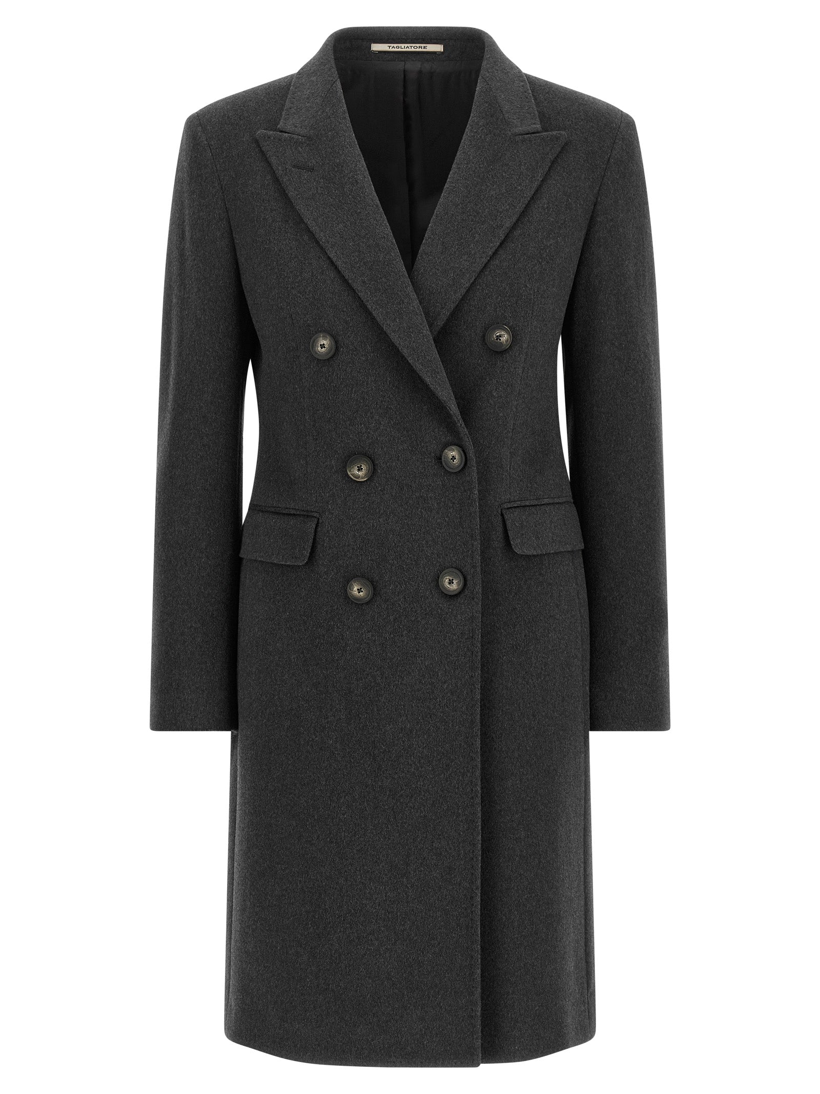 Tagliatore Gray Virgin Wool Coat