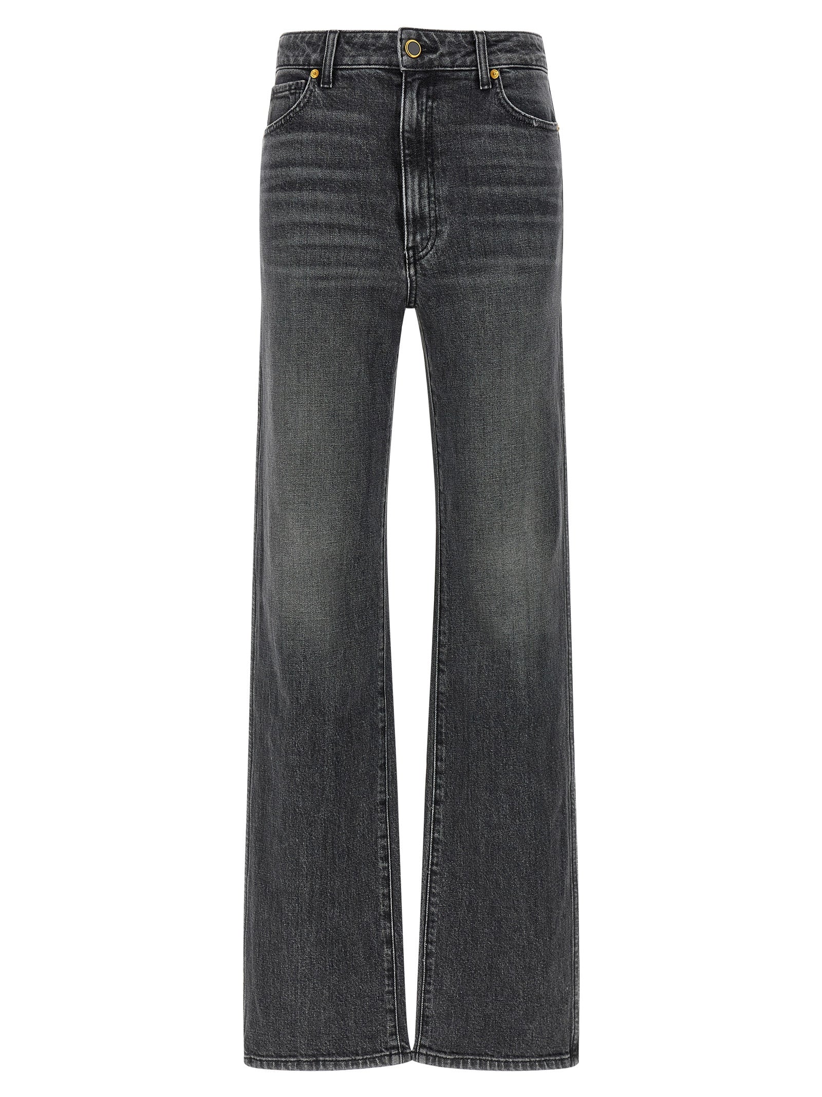 Khaite Gray Cotton Straight-Leg Jeans