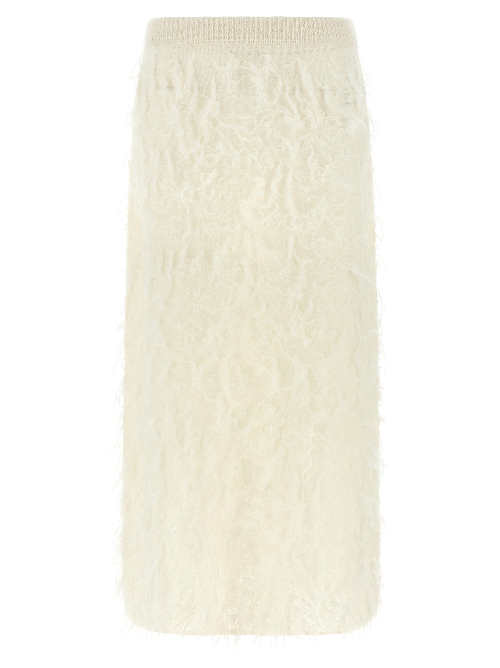 Fabiana Filippi White Fabric Midi Skirt