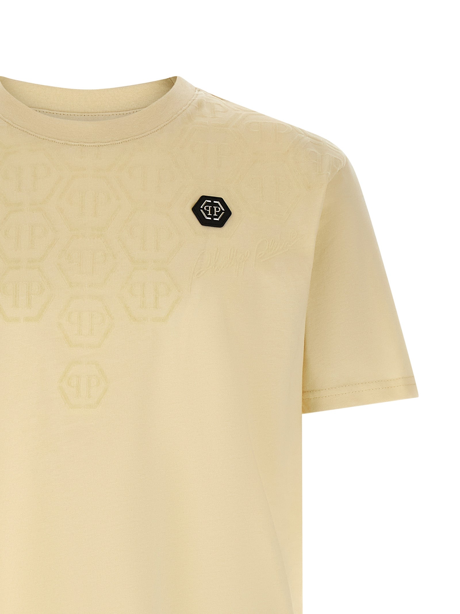 Philipp Plein Beige Cotton T-Shirt