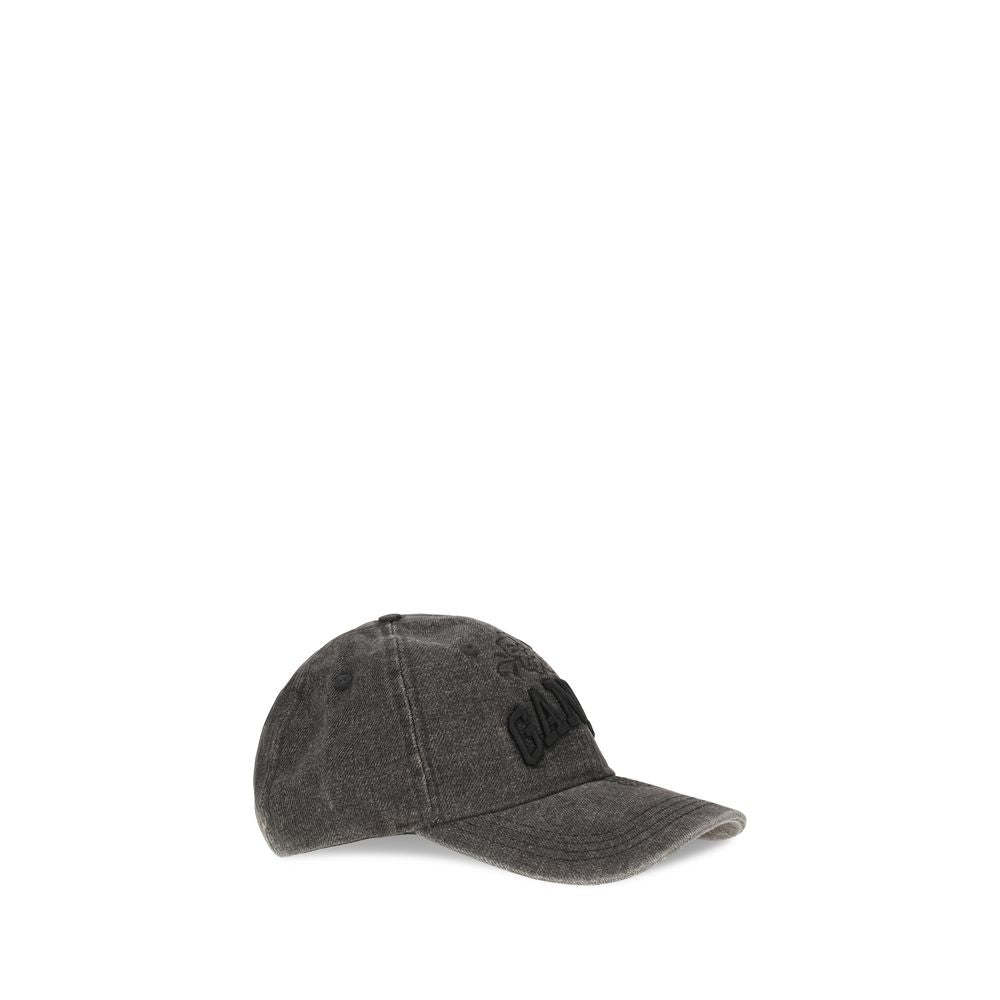 Ganni Gray Recycled Polyester Cap (Baseball Hat)