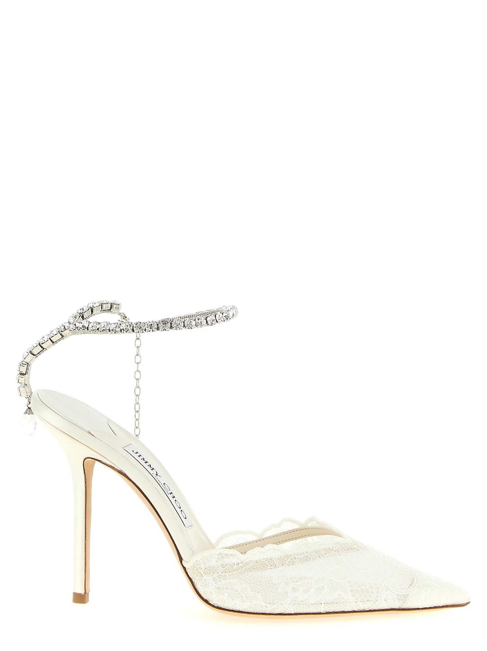 Jimmy Choo White Tencel High Heel Pumps