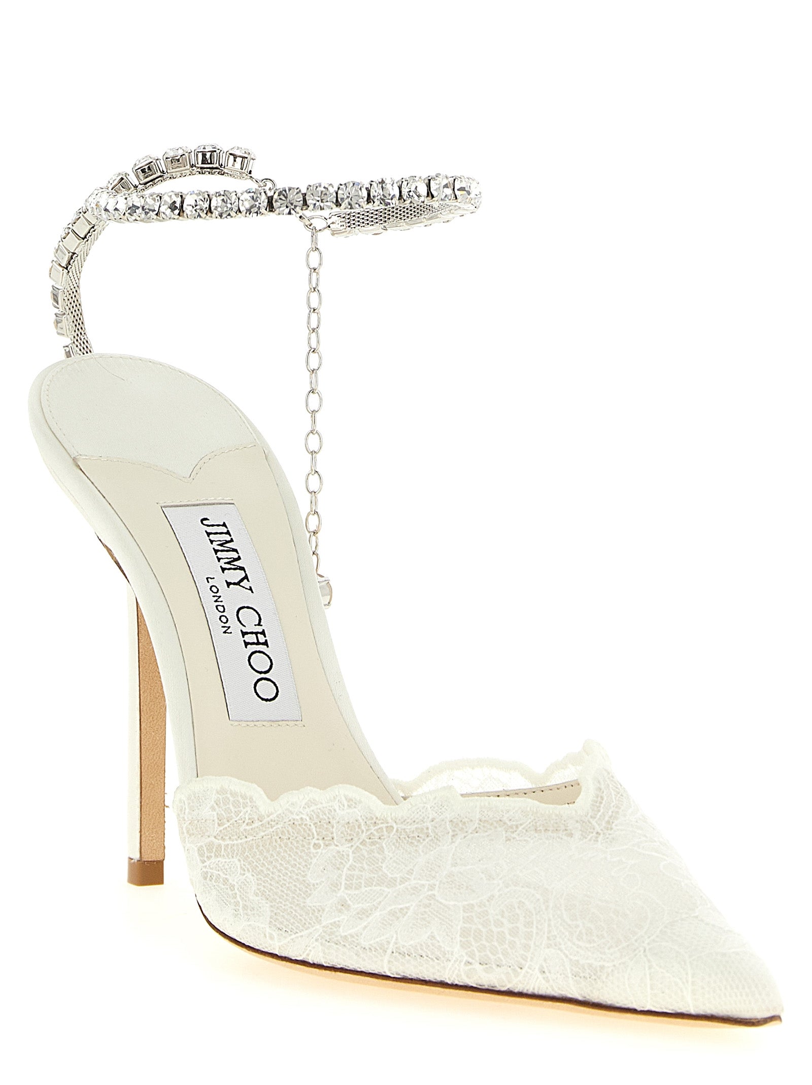 Jimmy Choo White Tencel High Heel Pumps
