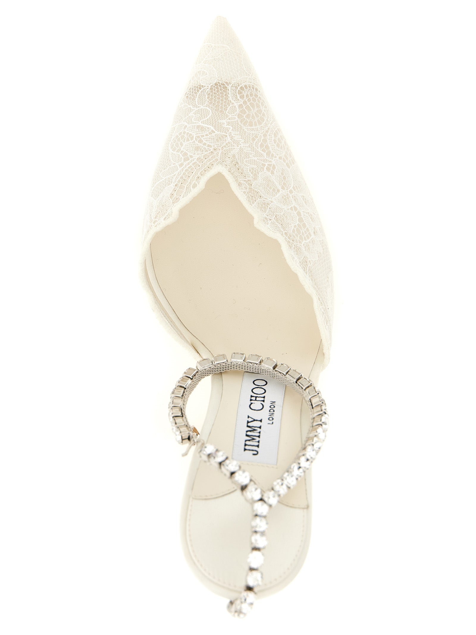 Jimmy Choo White Tencel High Heel Pumps