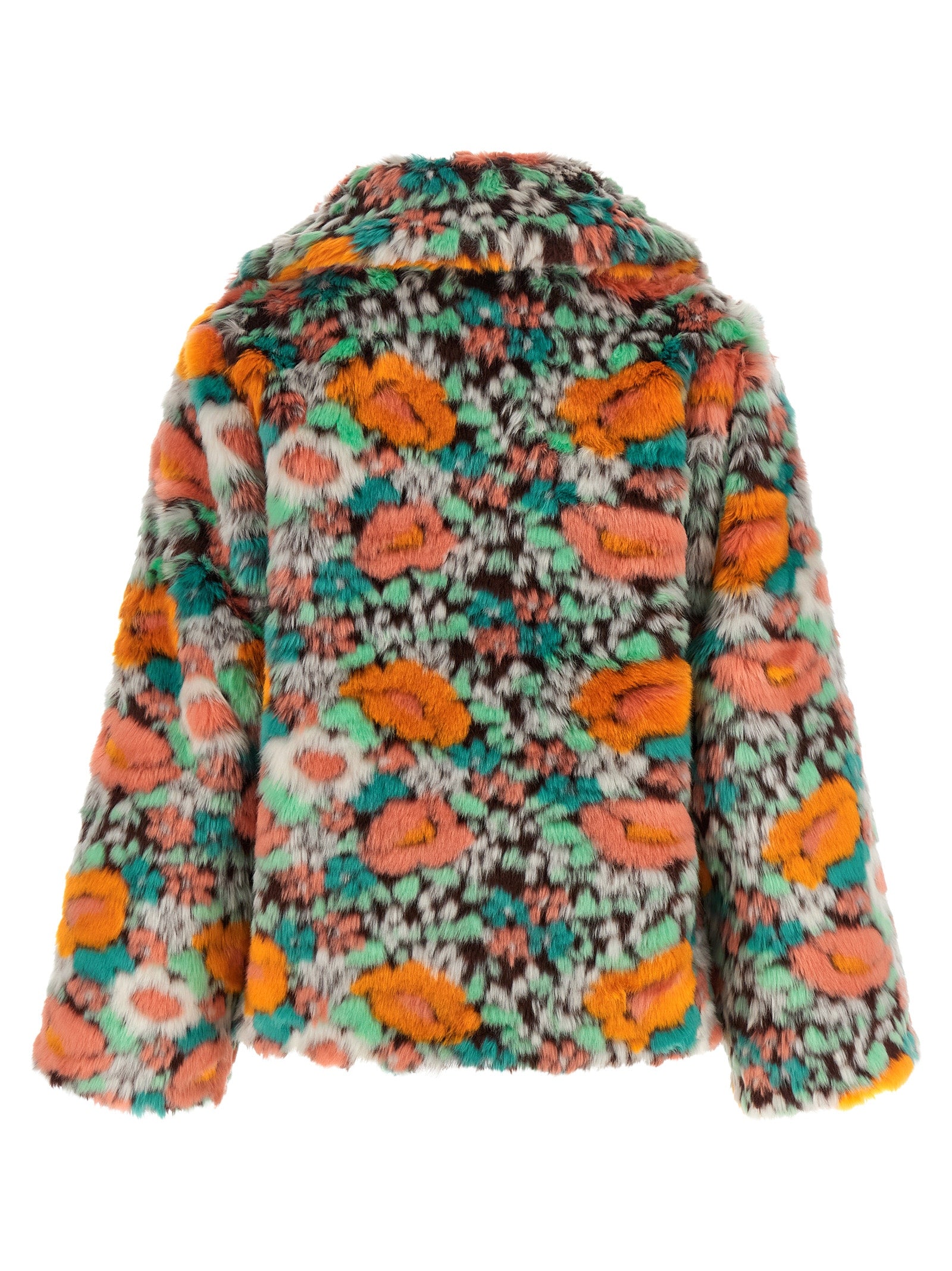 FARM RIO Multicolor Marabou Full-Length Jacket