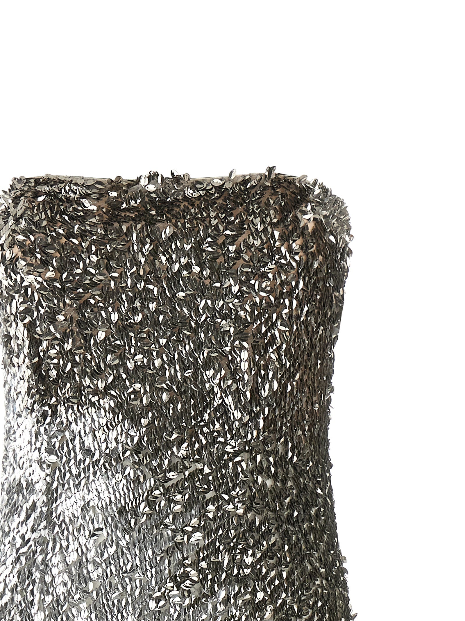 Elisabetta Franchi Silver Polyamide Midi Dress