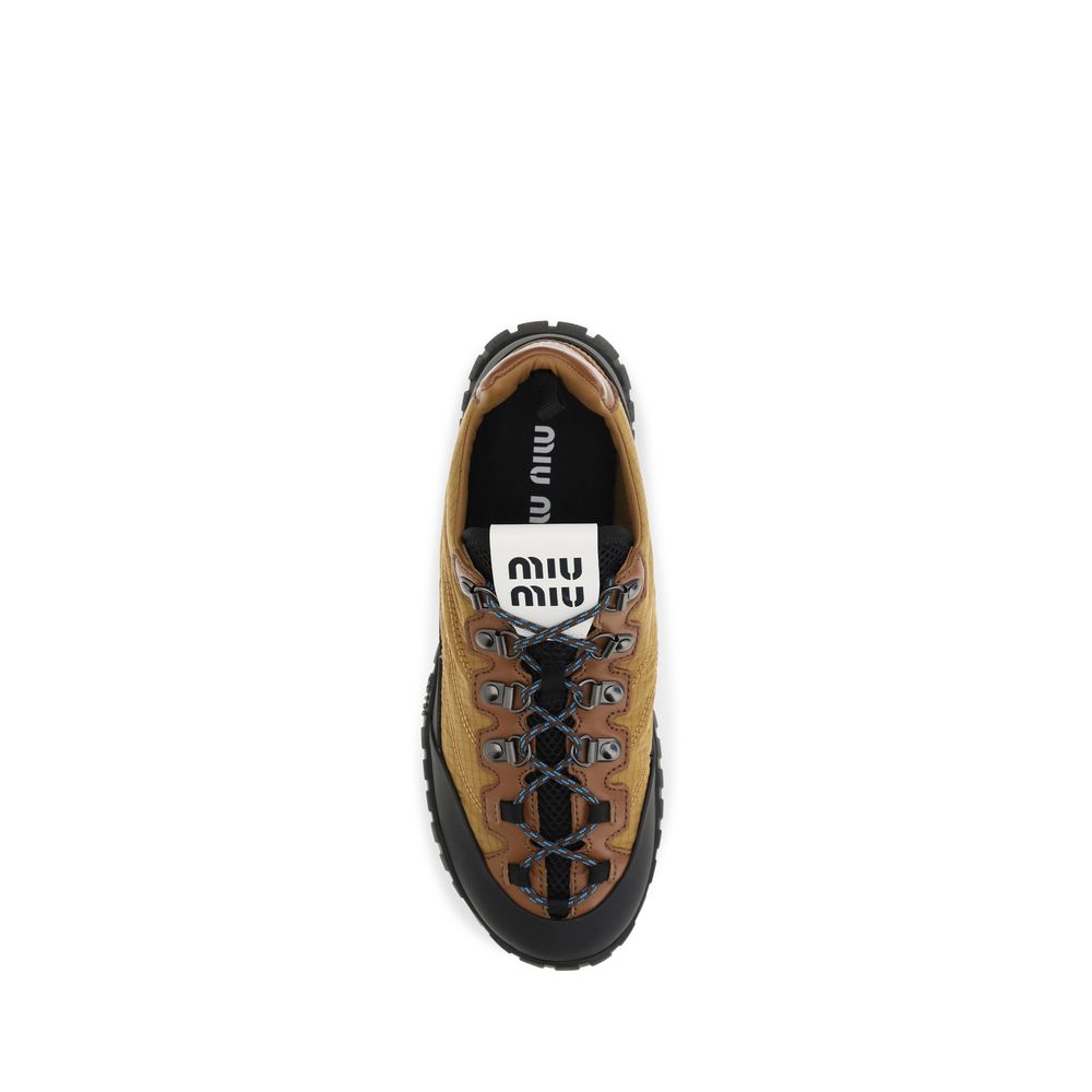 Miu Miu Beige Polyamide Athletic Sneakers