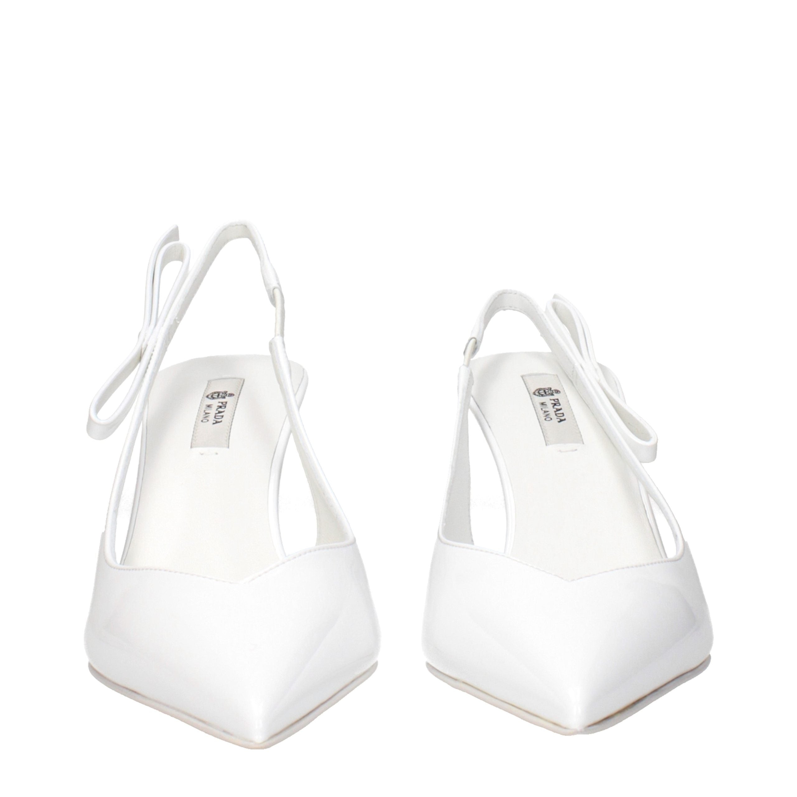 Prada White Leather High Heel Pumps