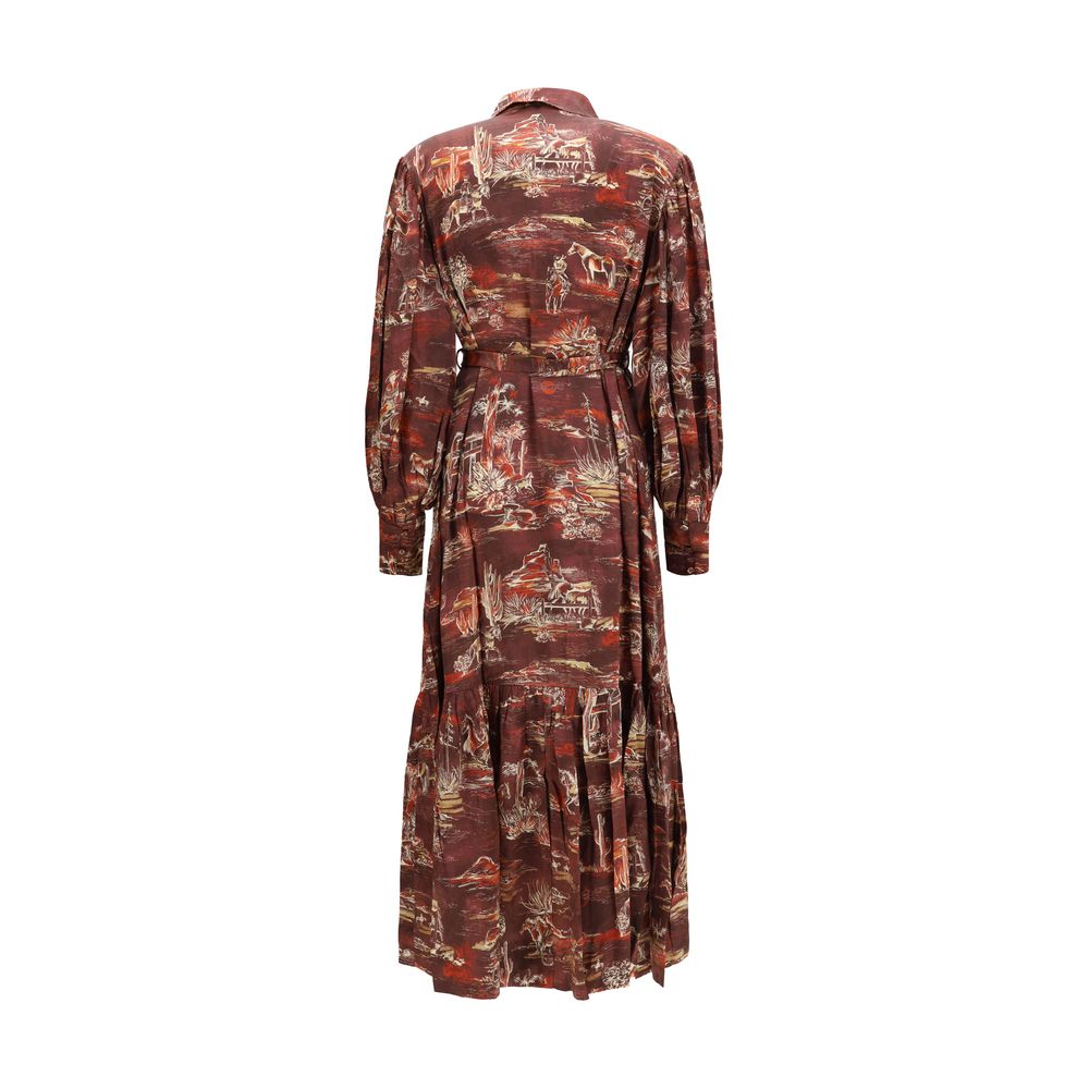 Alemais Brown Silk Casual Dress