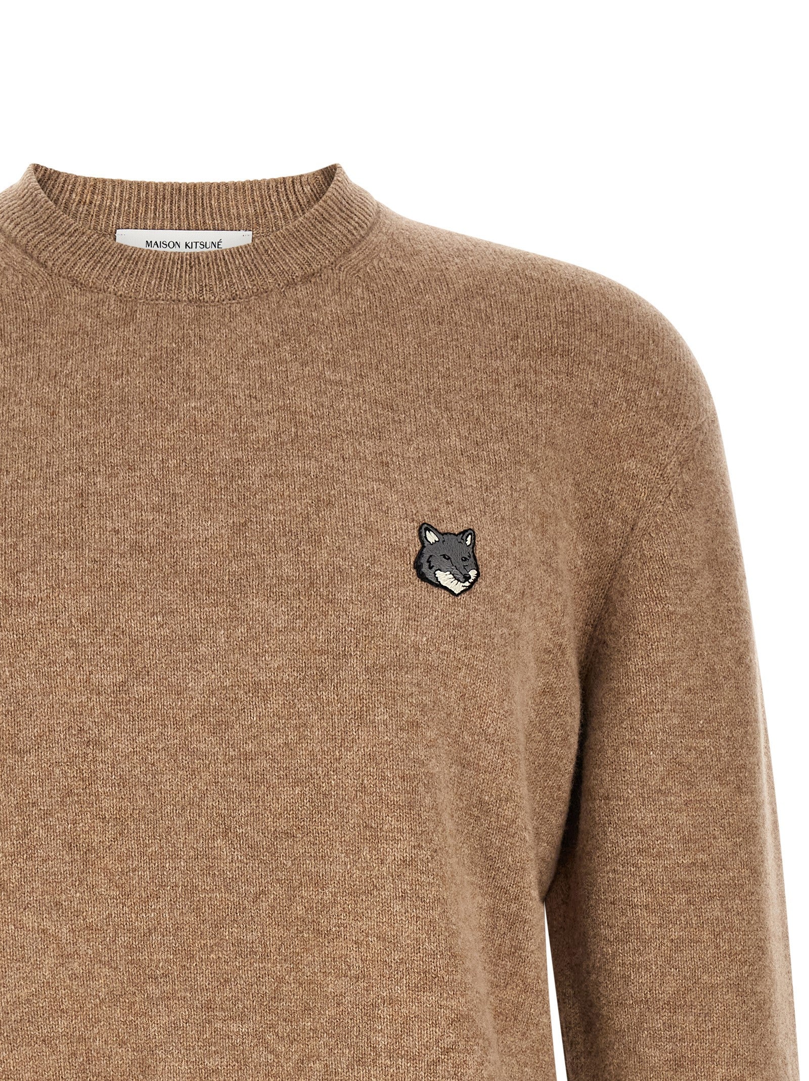 Maison Kitsuné Beige Wool Cardigan
