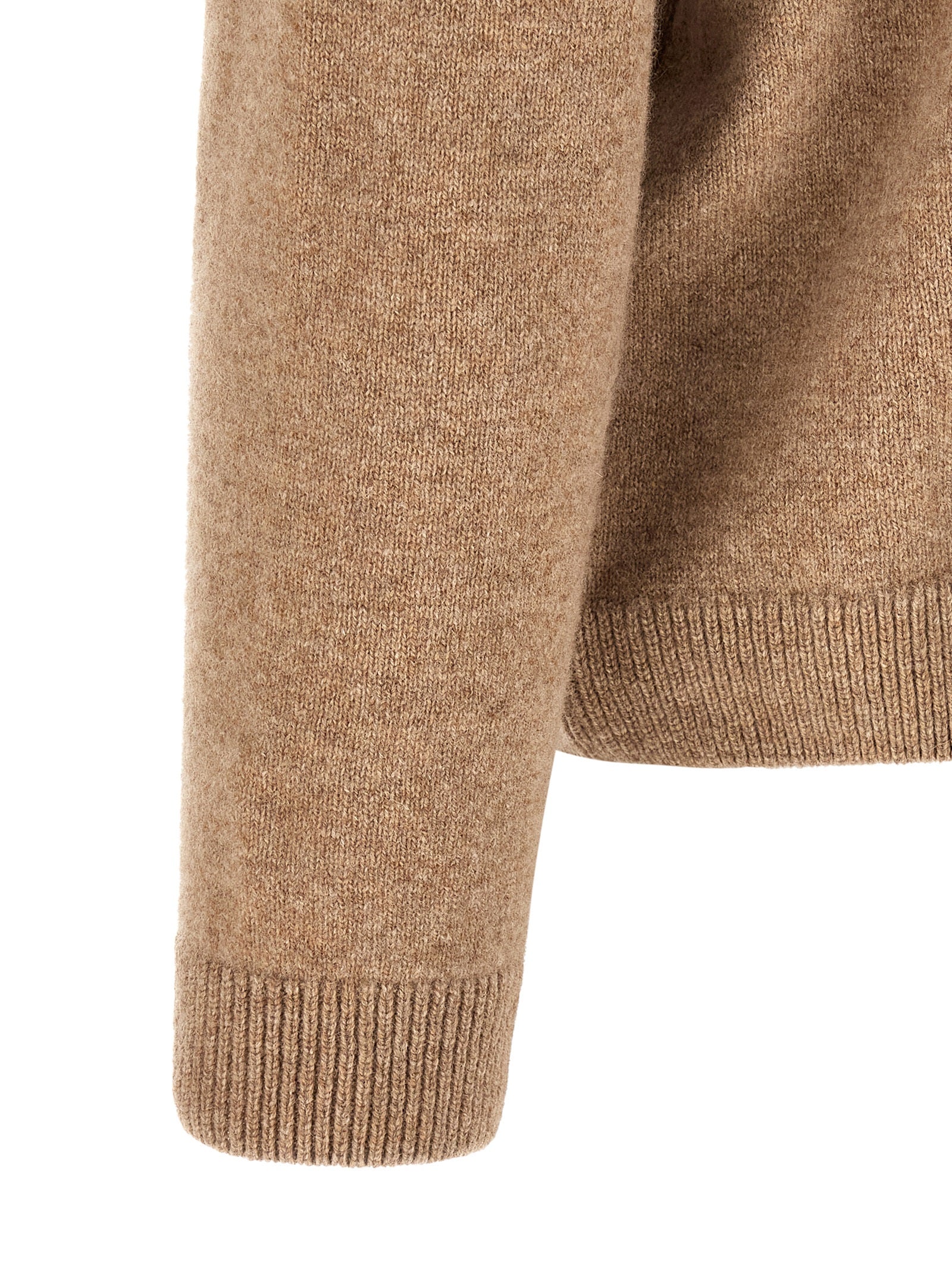 Maison Kitsuné Beige Wool Cardigan