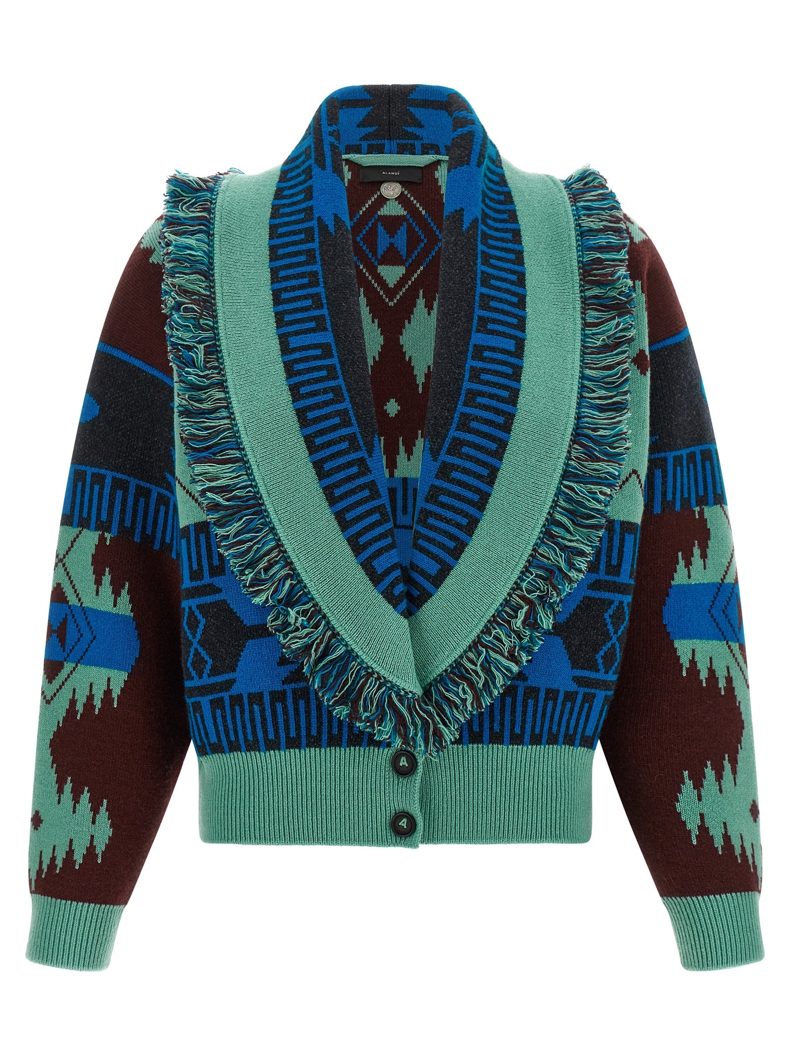 Alanui Blue Virgin Wool Cardigan