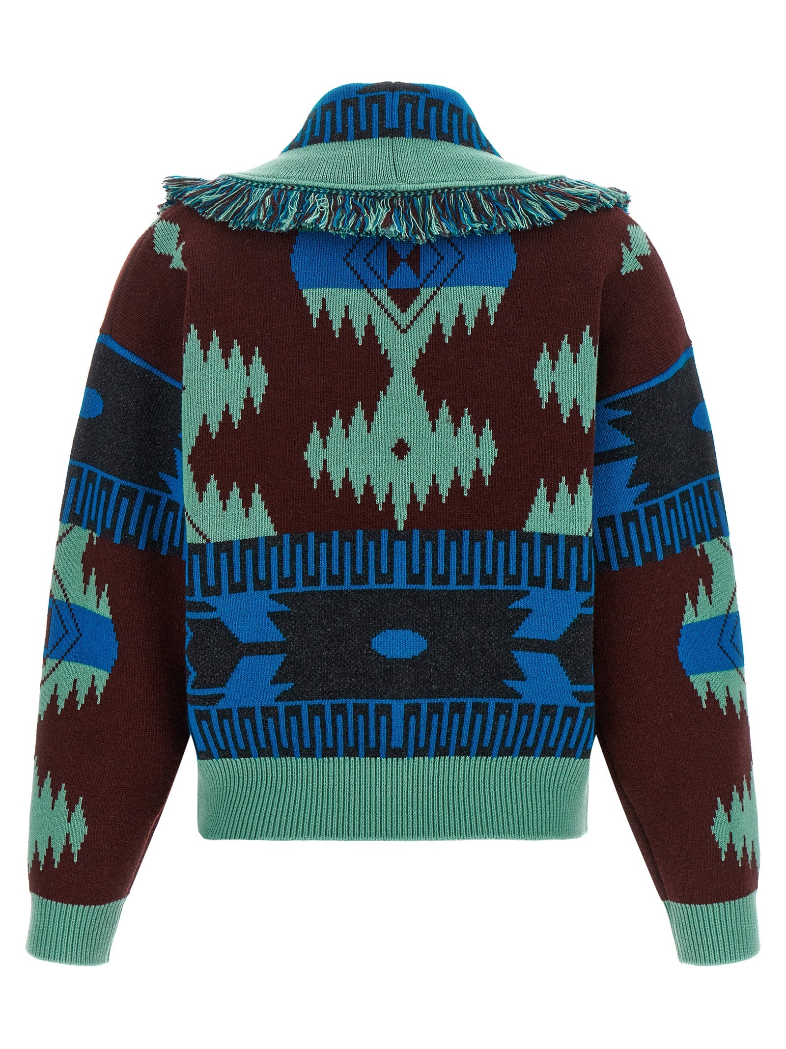 Alanui Blue Virgin Wool Cardigan