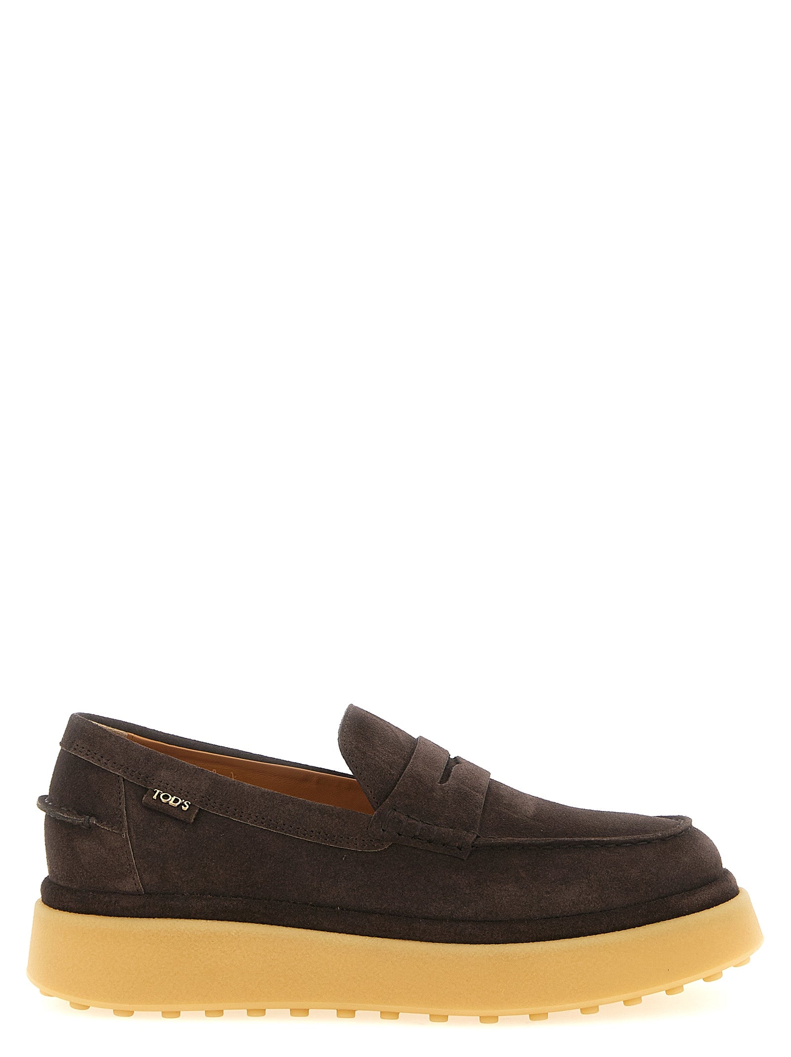 Tod's Brown Calfskin Slip-On Loafers
