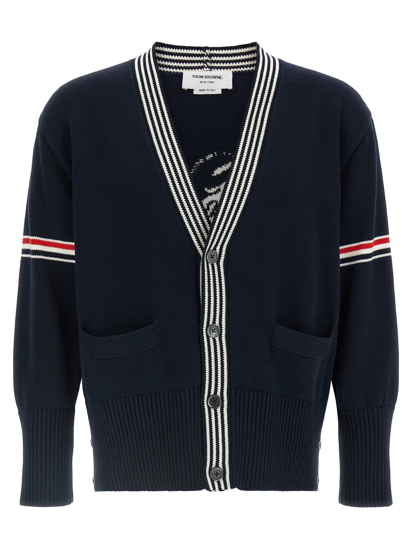 Thom Browne Blue Cotton Cardigan