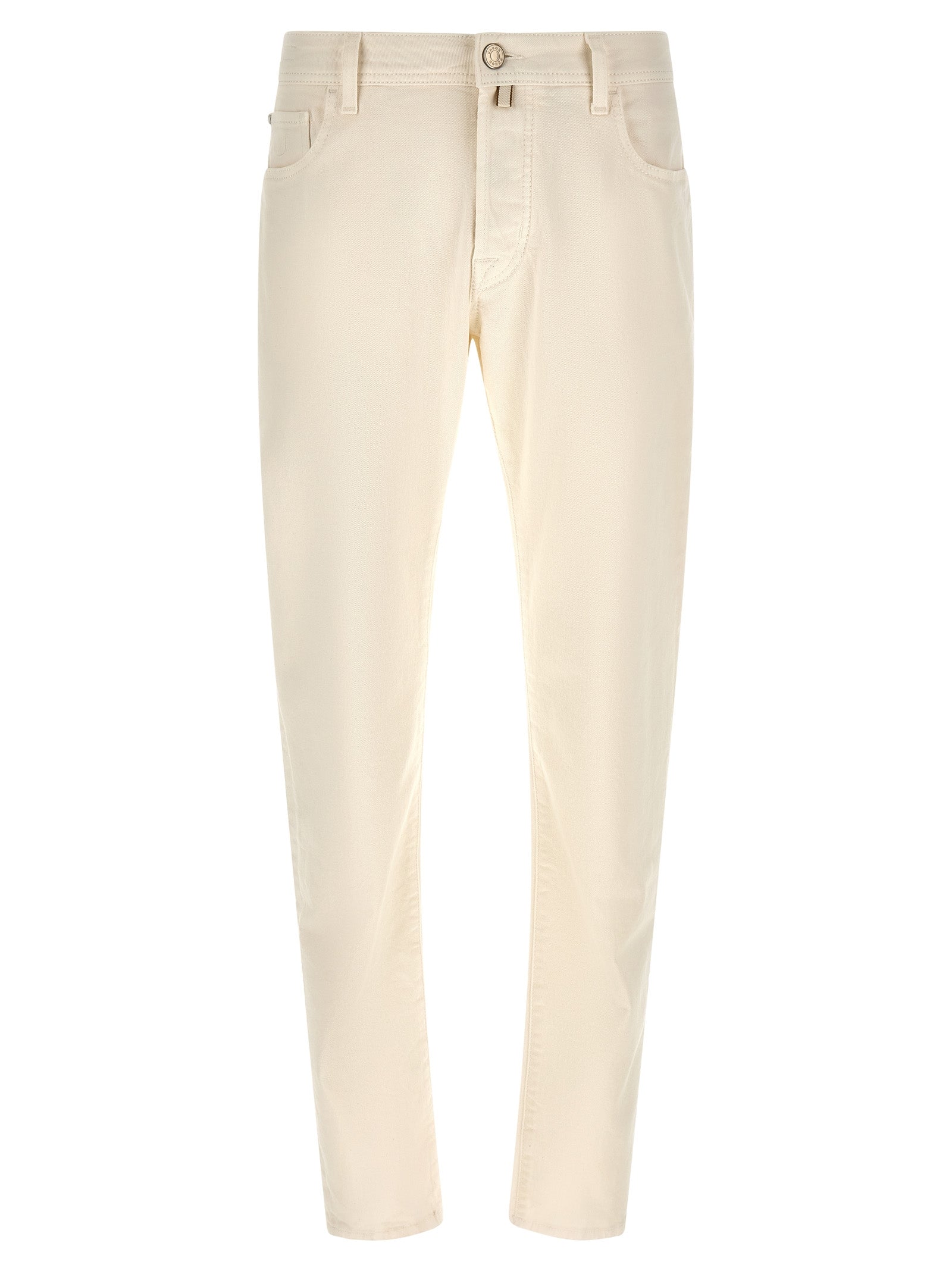 Jacob Cohen White Cotton Tapered Jeans