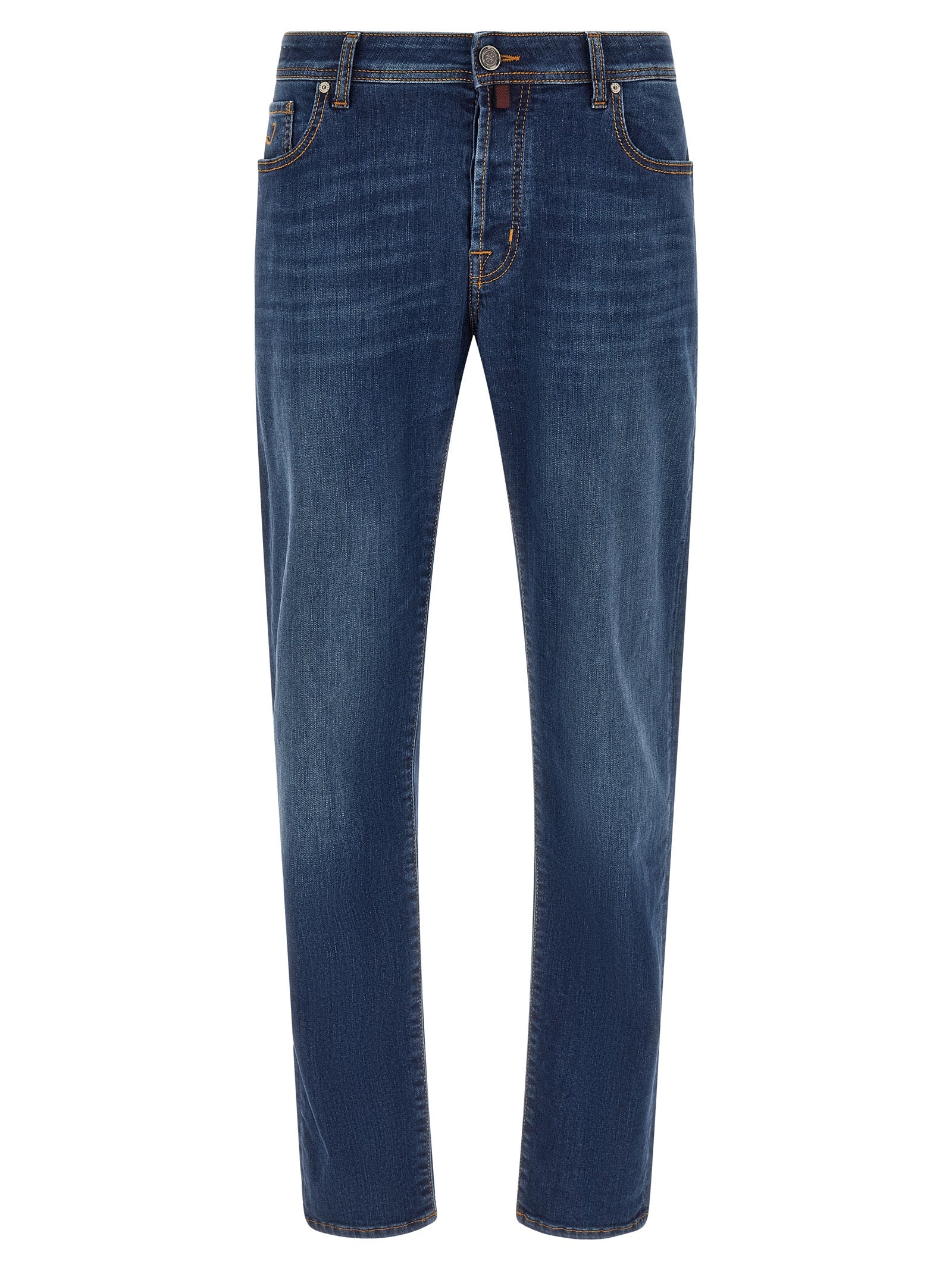 Jacob Cohen Blue Cotton Straight-Leg Jeans