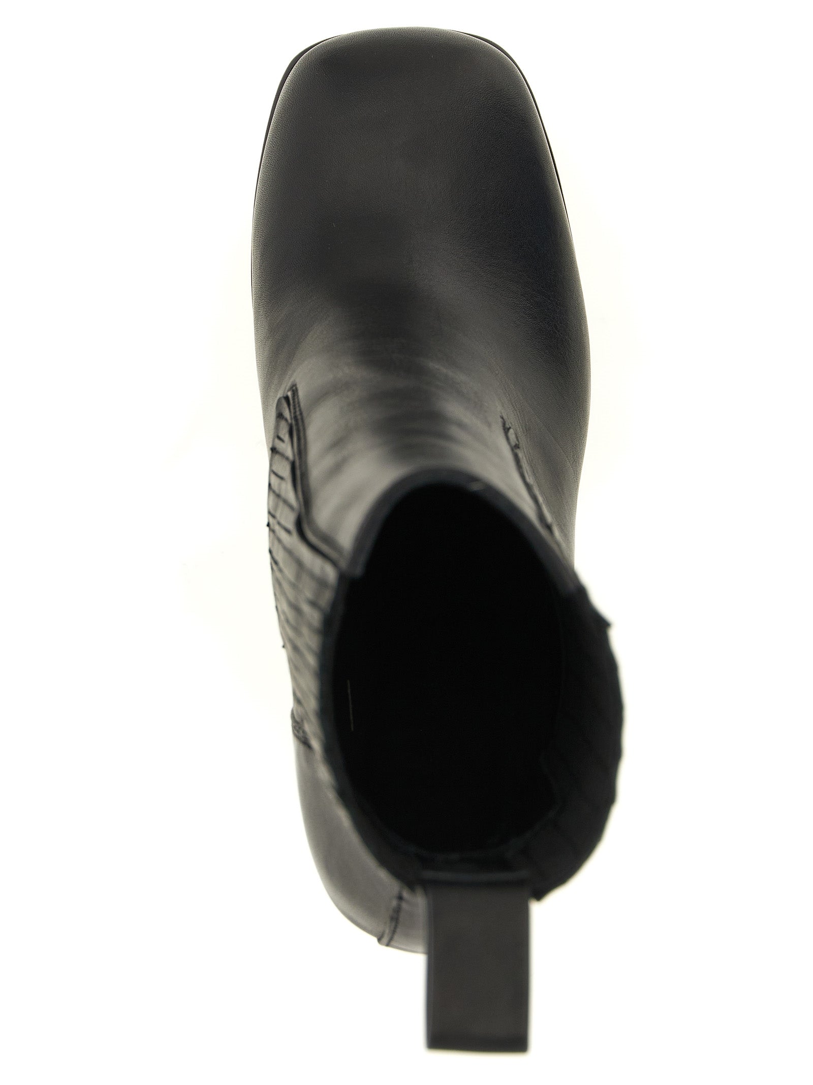Rick Owens Black Calfskin Ankle Boots