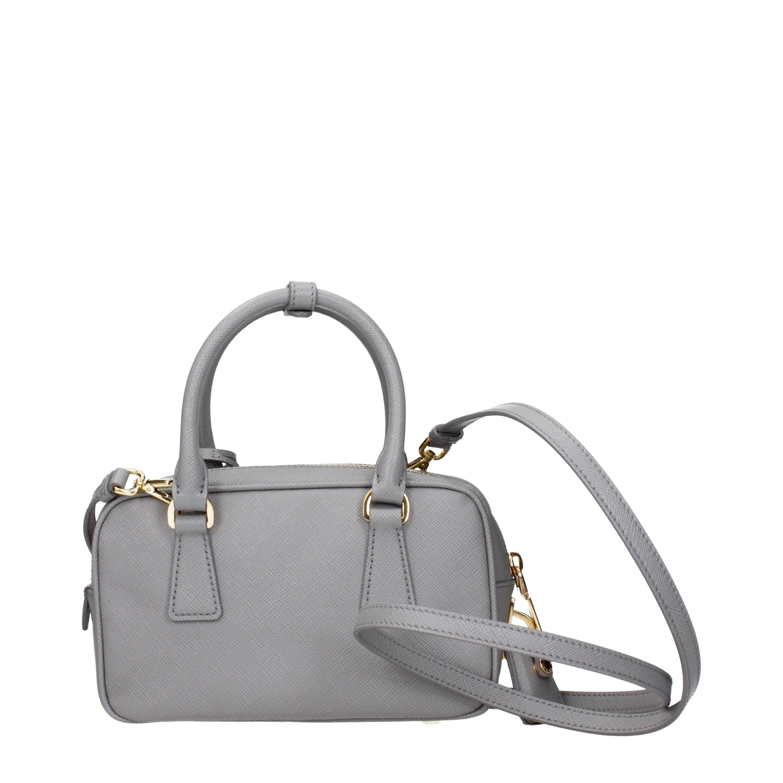 Prada Gray Leather Handbag