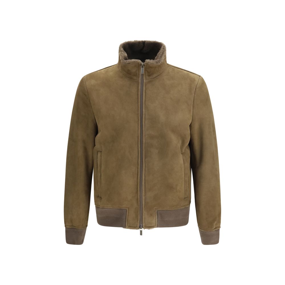 Salvatore Santoro Brown Lamb Ovis Aries Full-Length Jacket