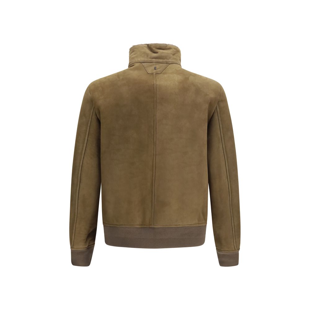 Salvatore Santoro Brown Lamb Ovis Aries Full-Length Jacket