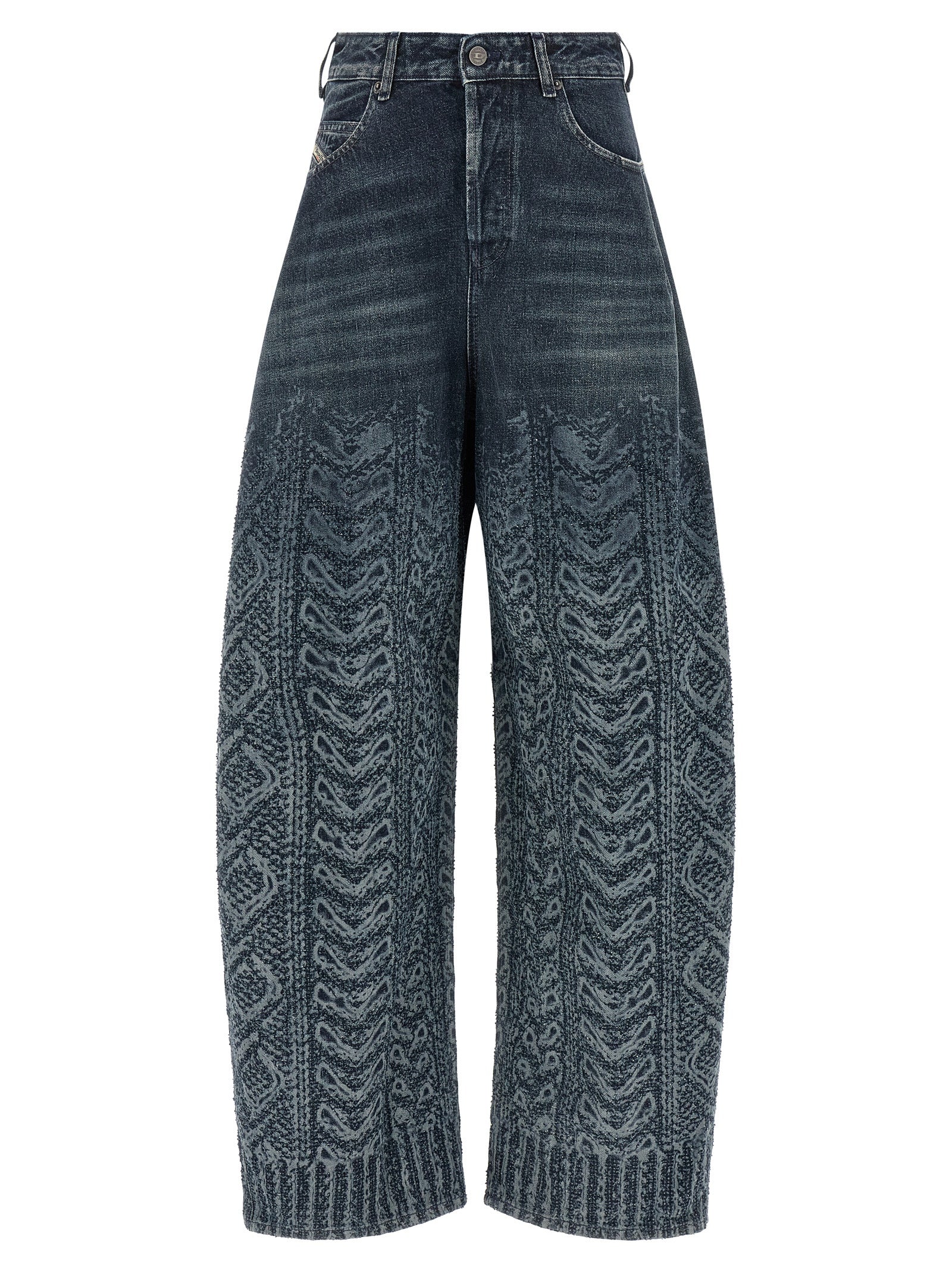 Diesel Blue Cotton High-Waisted Jean