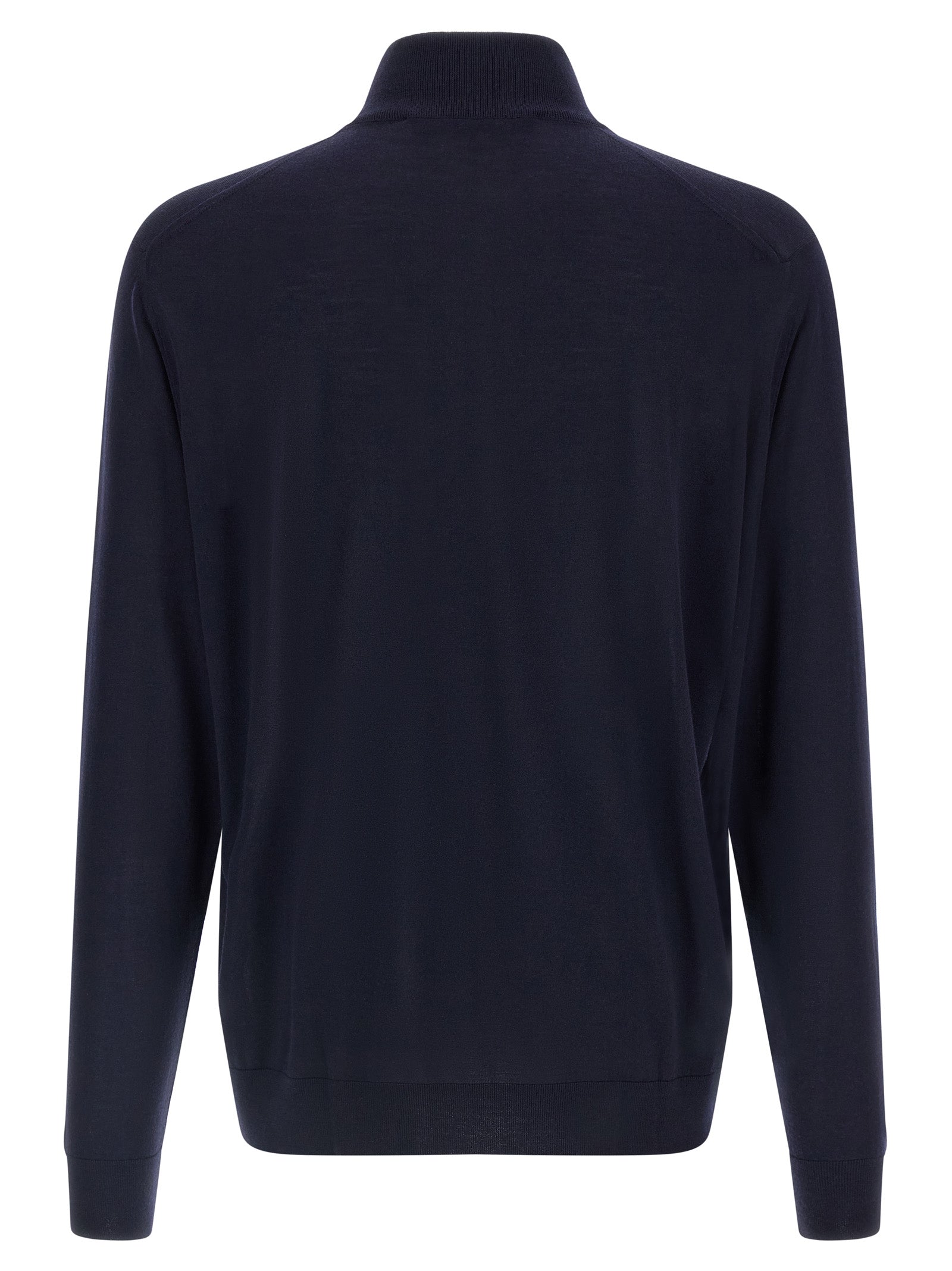 Kiton Blue Wool Cardigan