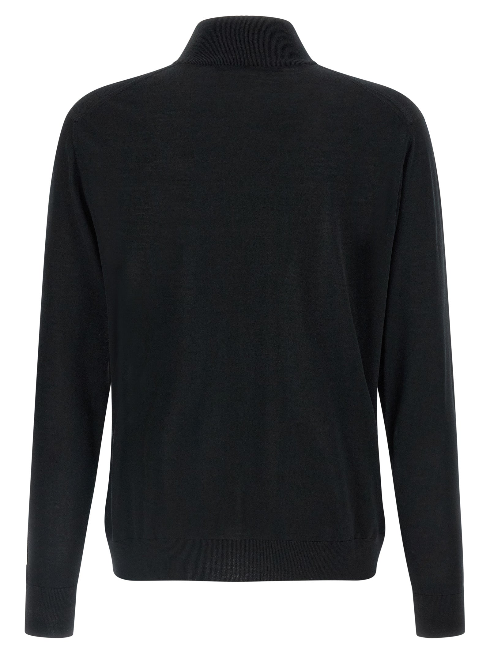 Kiton Black Wool Cardigan