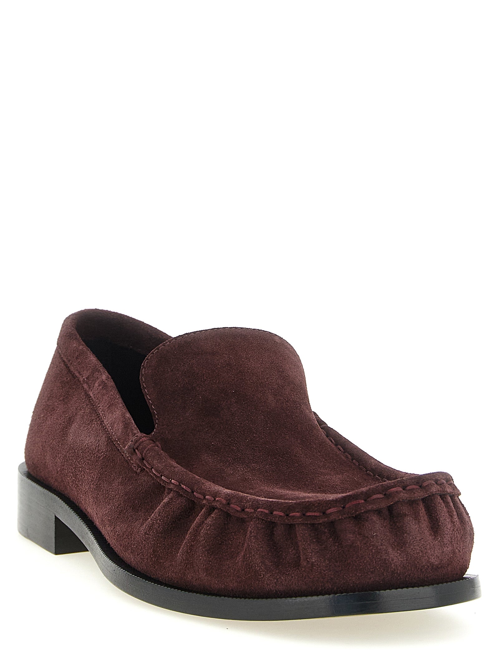 Dries Van Noten Bordeaux Calfskin Slip-On Loafers