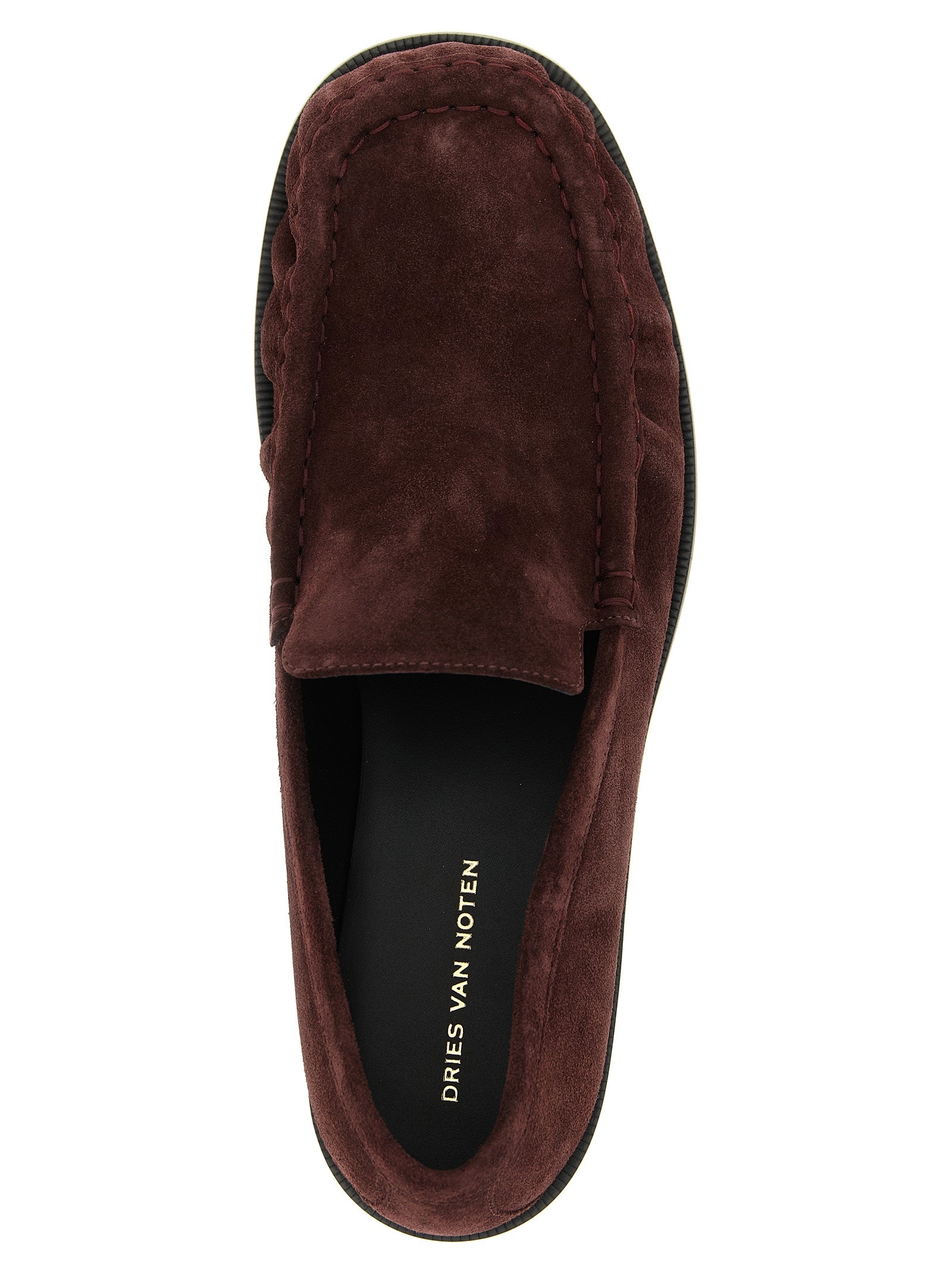 Dries Van Noten Bordeaux Calfskin Slip-On Loafers