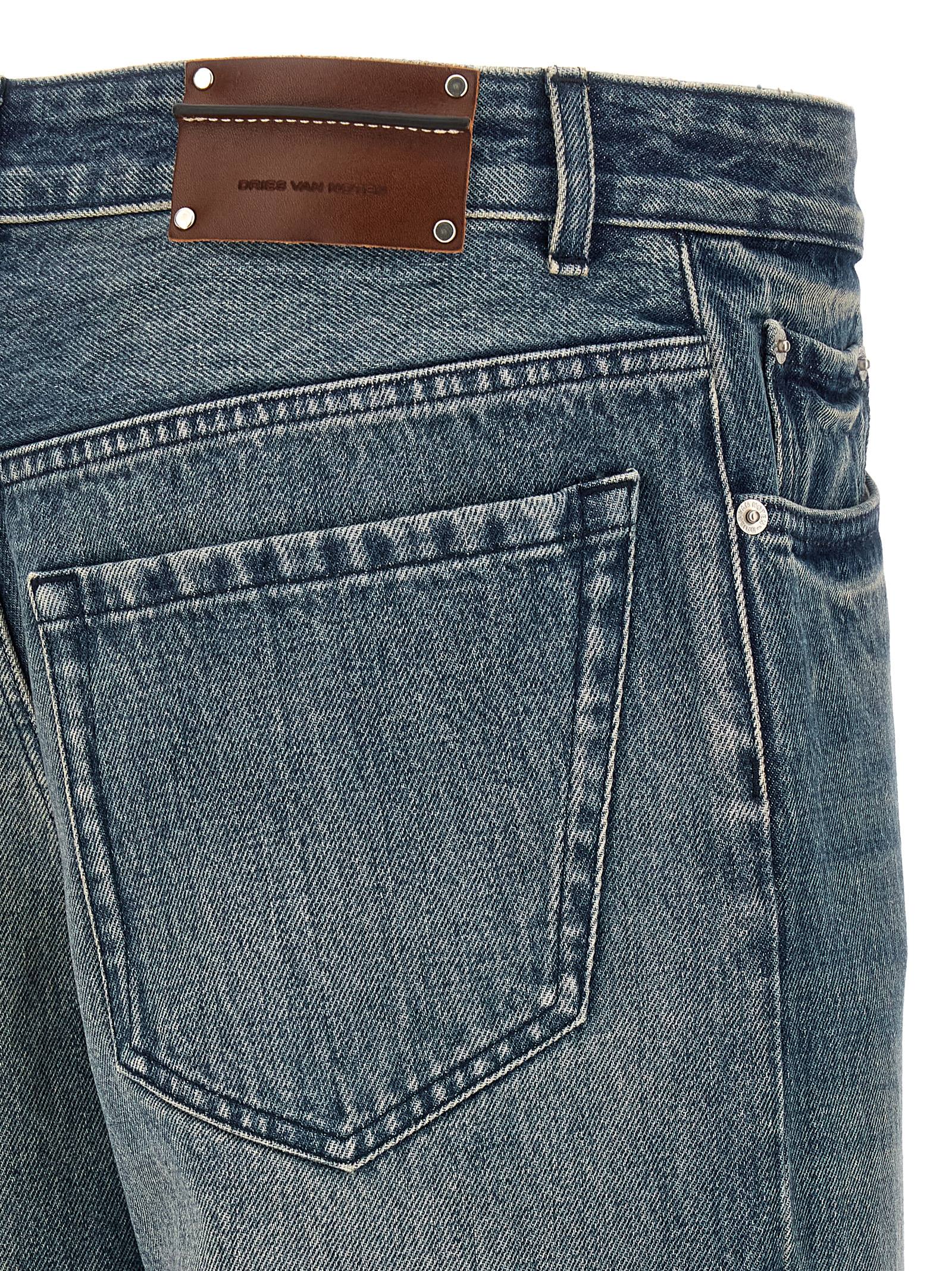 Dries Van Noten Blue Cotton Relaxed Fit Jeans