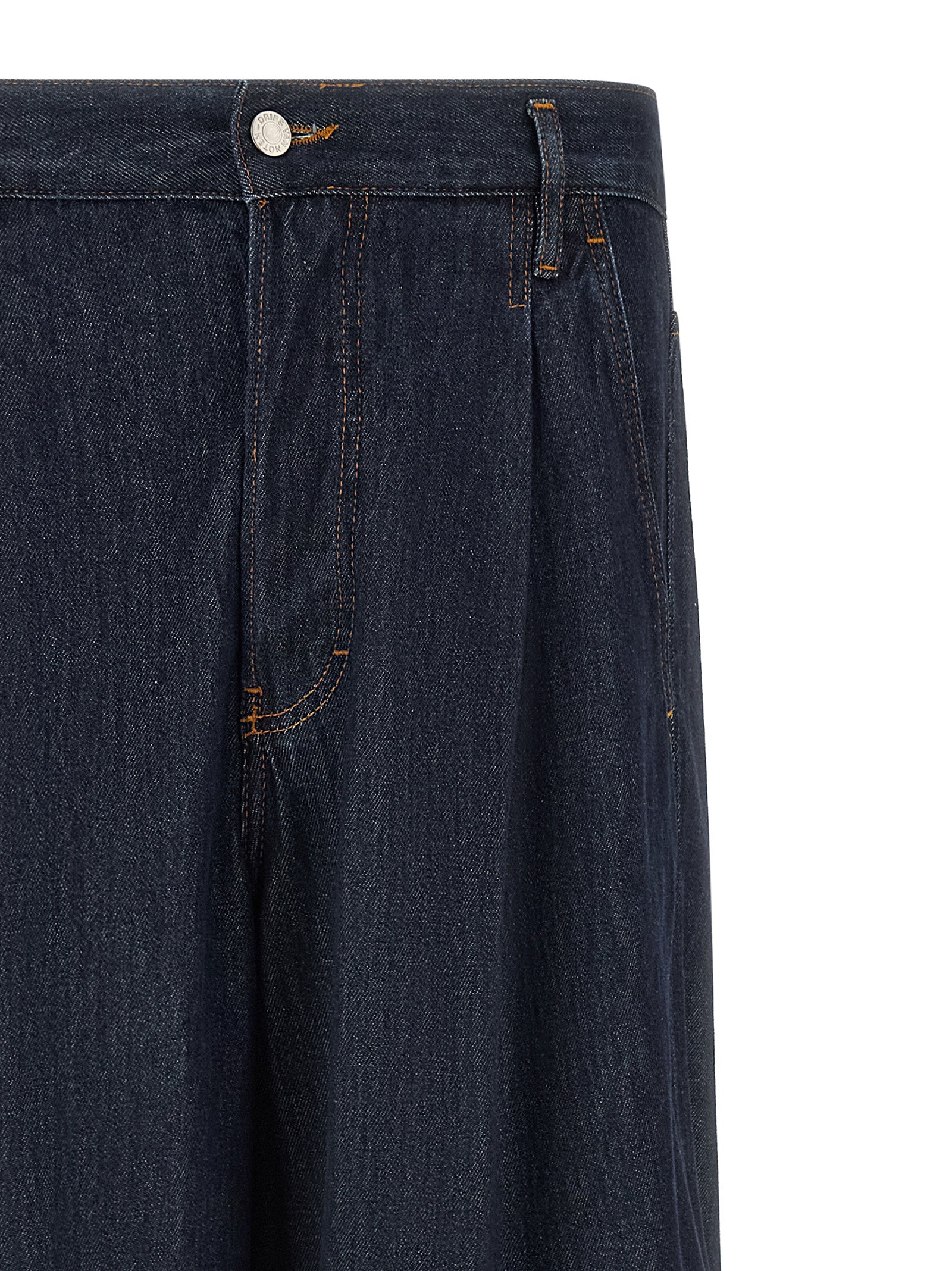 Dries Van Noten Blue Cotton Jeans Denim
