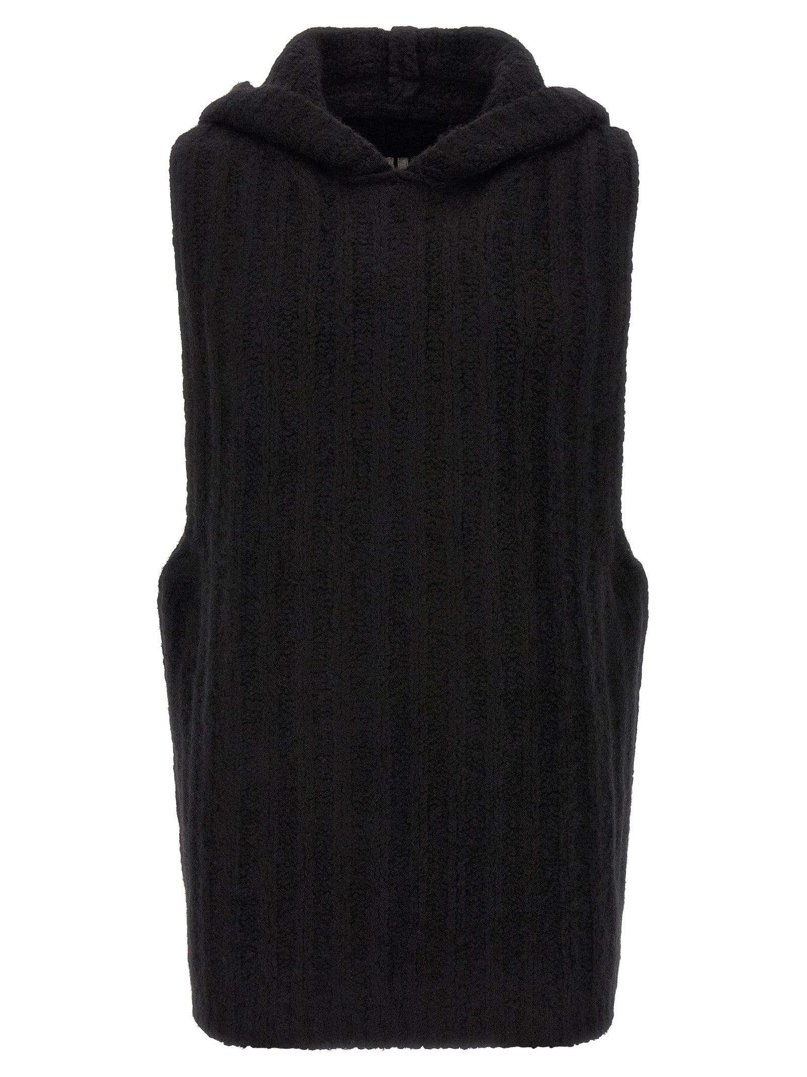 Rick Owens Black Cashmere Sleeveles Sweater
