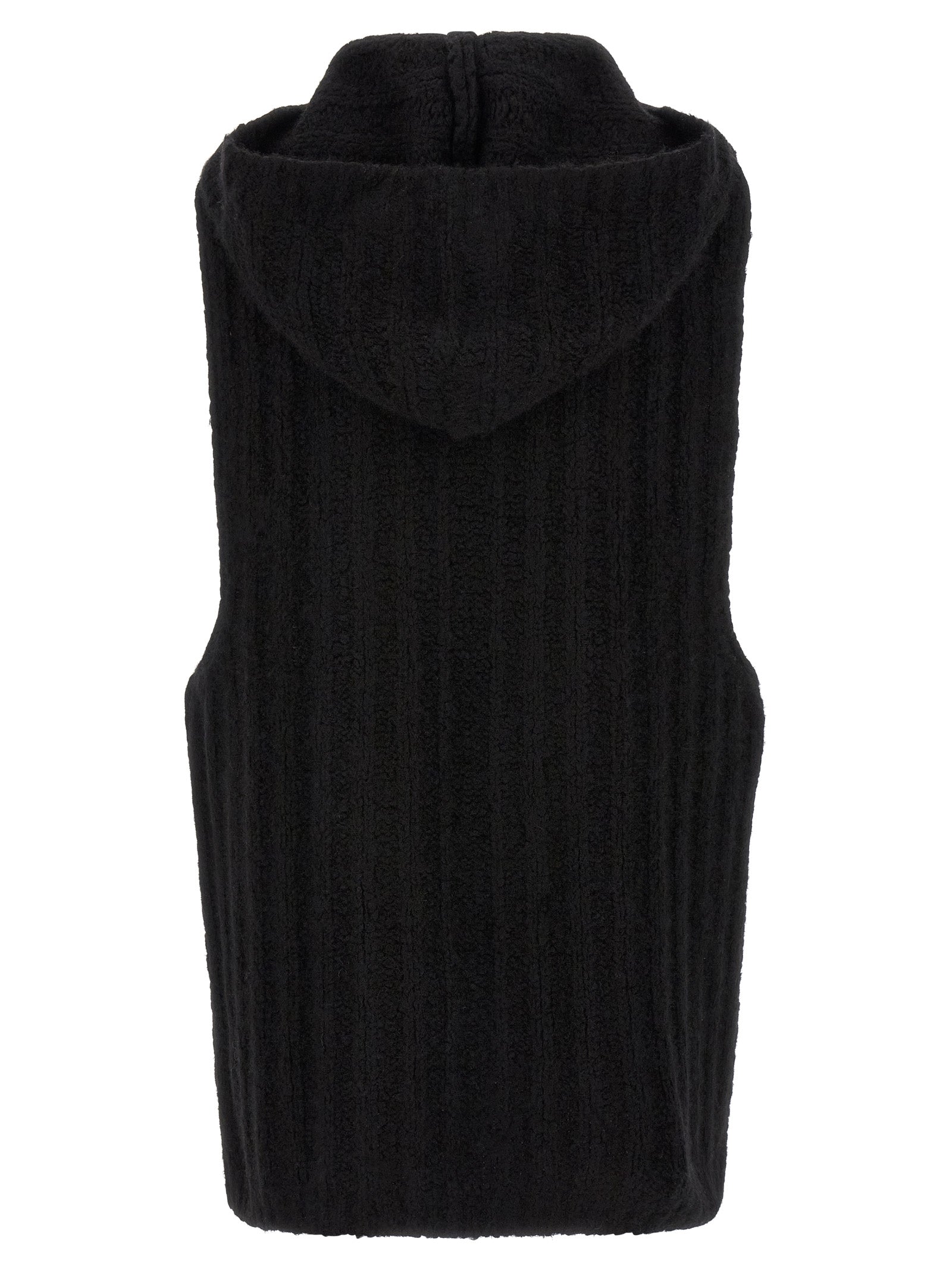 Rick Owens Black Cashmere Sleeveles Sweater