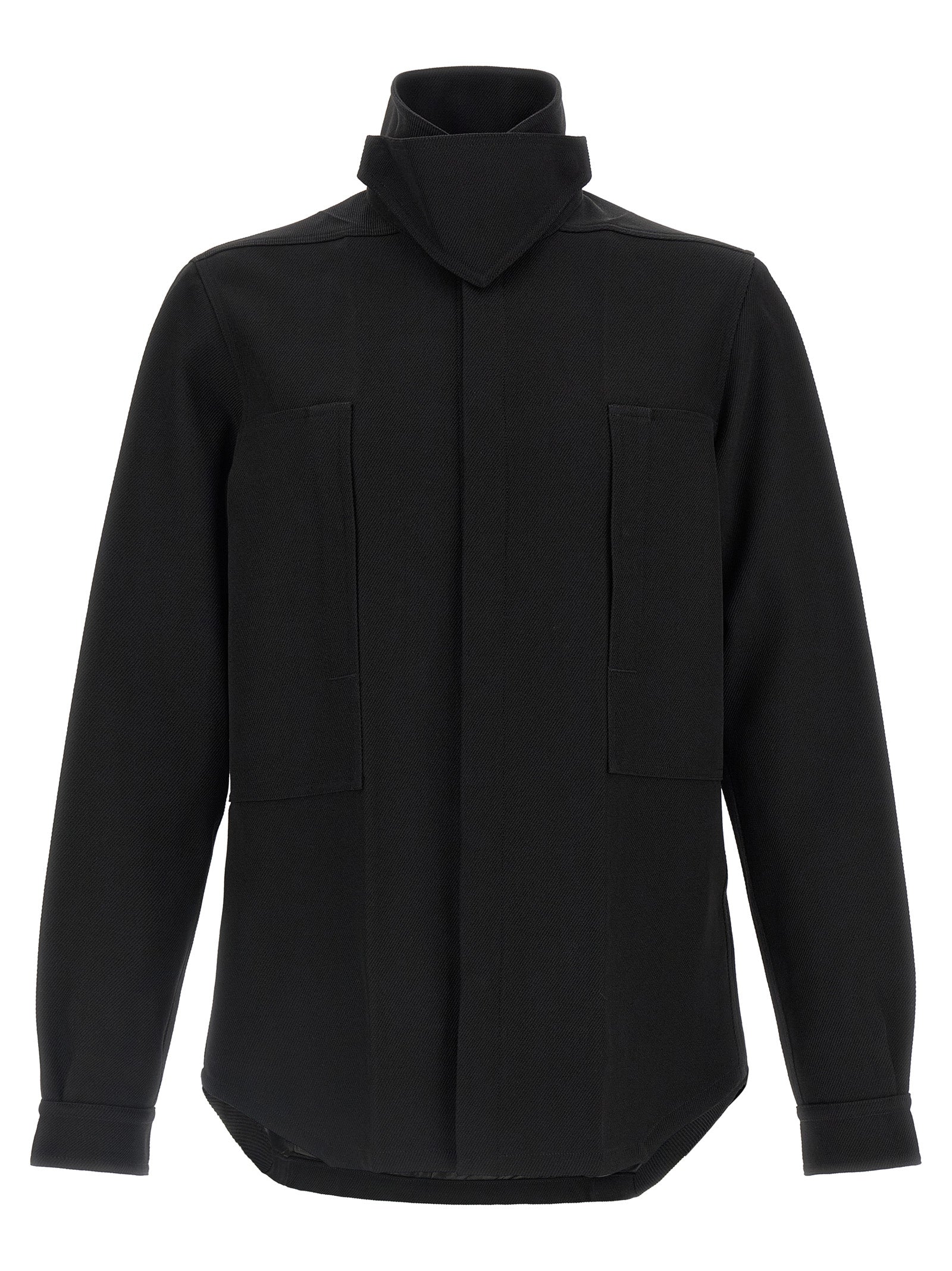 Rick Owens Black Cotton Full-Length Jacket