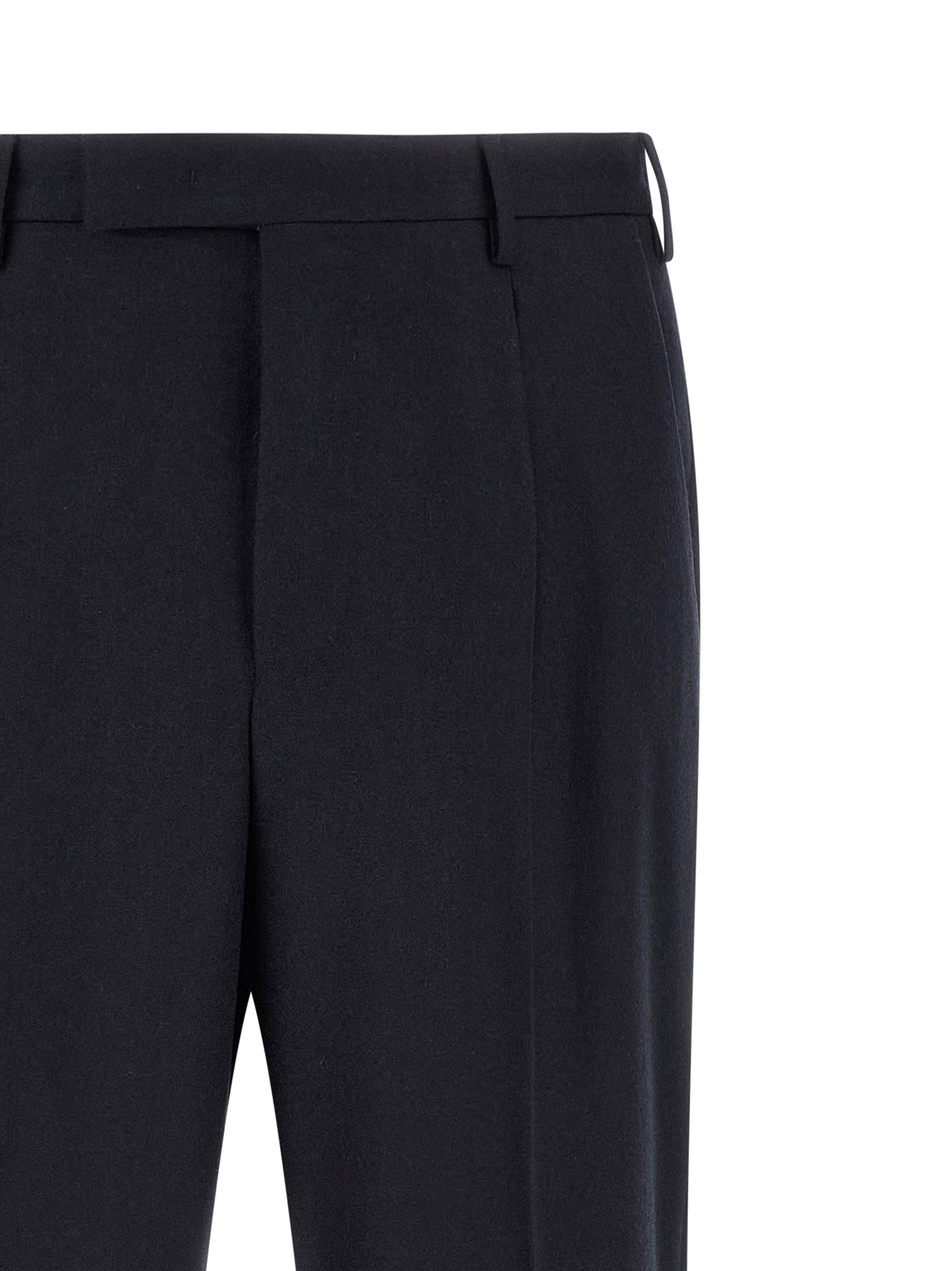 PT Torino Black Virgin Wool Casual Pants
