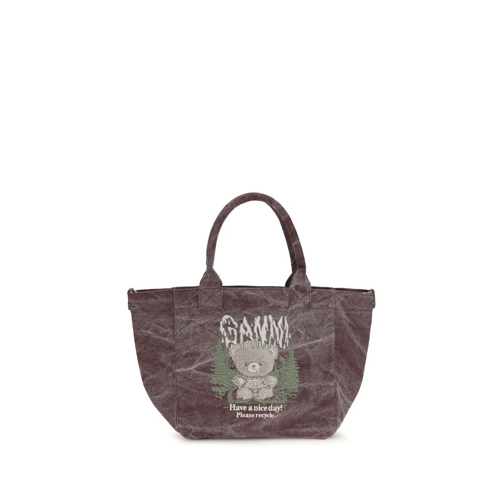 Ganni Bordeaux Cotton Shoulder Bag